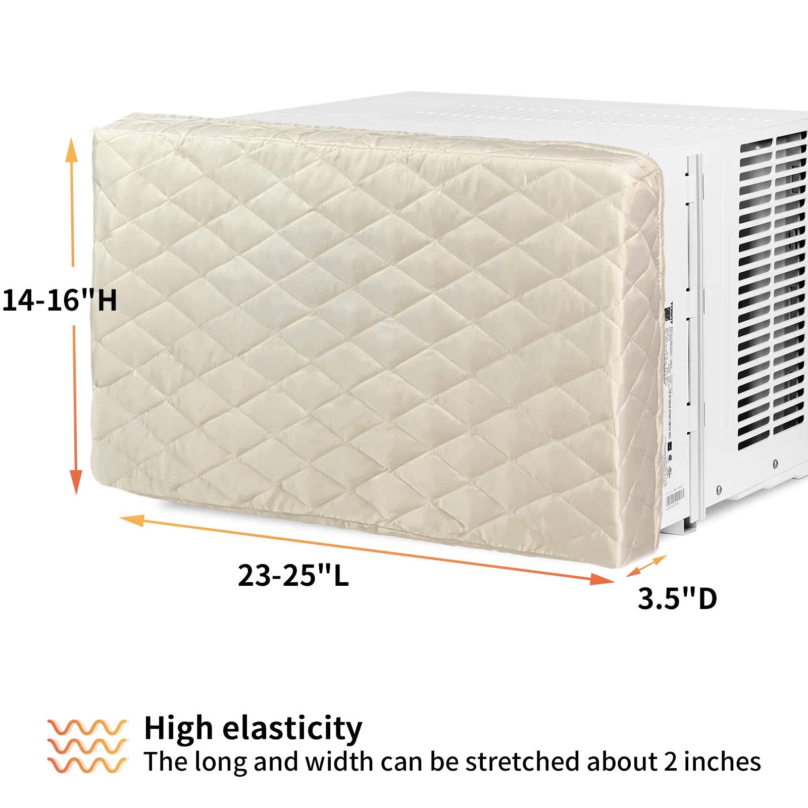Homydom Ac Cover Indoor, Air Conditioner Cover Inside Ac Unit Cover Double Insulation Defender, High Elasticity, Light Yellow M