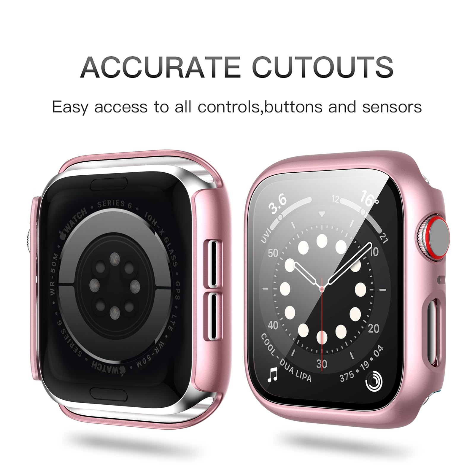 5 Pack Case Compatible For Apple Watch Series 8 & Series 7 41Mm With Tempered Glass Screen Protector, Haojavo Pc Hard Ultra Thin