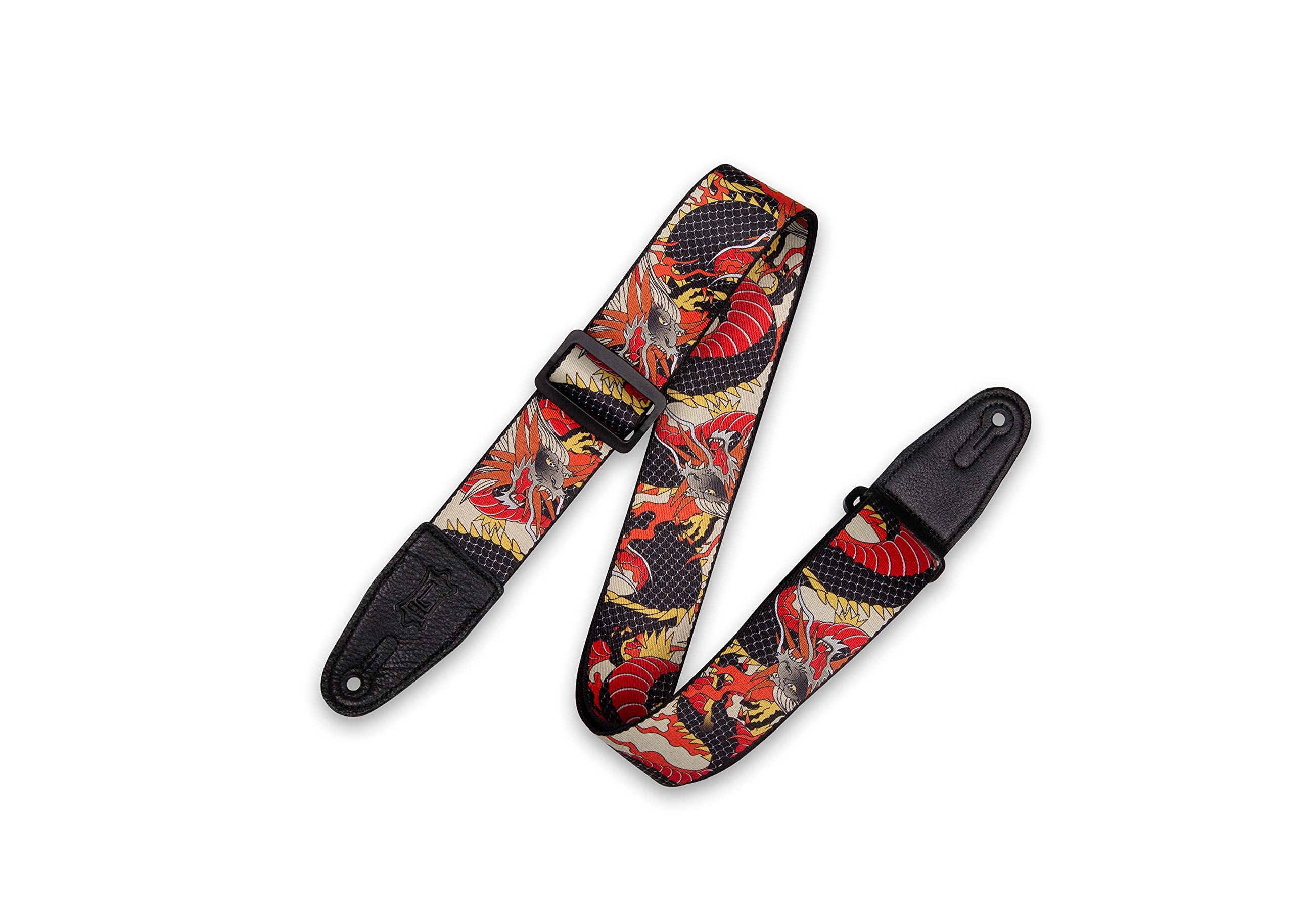 Levys Leathers 2    Wide Polyester Guitar Strap with Japanese Traditional Dragon Motif (MPD2-123)
