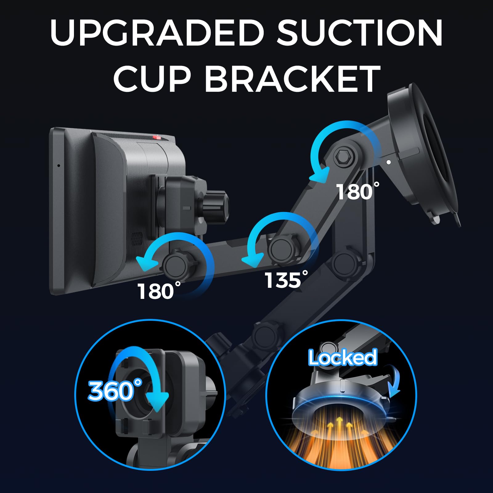 [Upgraded Hd Screen With Secure Strong Bracket] Portable 10.26'' Wireless Carplay & Android Auto Screen For Car, Voice Control/G