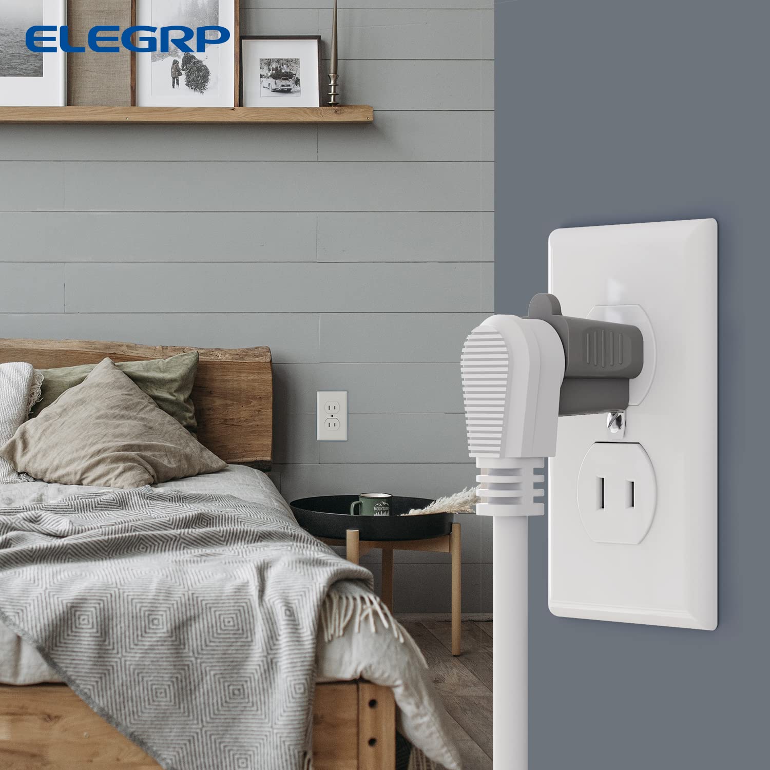 Elegrp 2 To 3 Prong Adapter, 3 To 2 Prong Converter   10 Pack, Gray