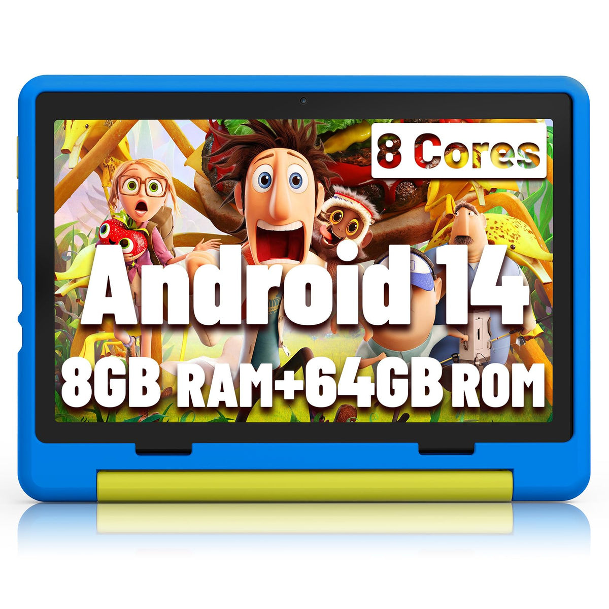 Jeazans Kids Tablet|Upgraded Android 14 Tablet 10 Inch For Kids With Protective Case|Octa Core|64Gb|1Tb Tf Card Expandable|Dual 