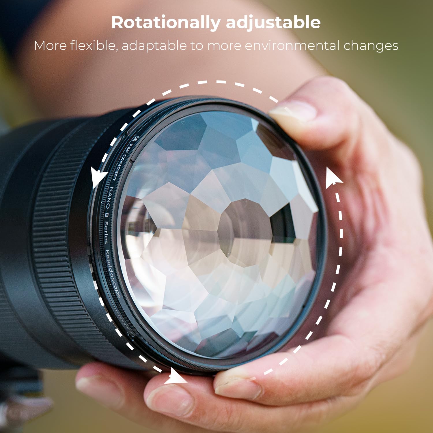 K&F Concept 82Mm Kaleidoscope Filter, Special Effects Filter Prism Crystal Glass With Multi Refraction Subjects For Camera Lens