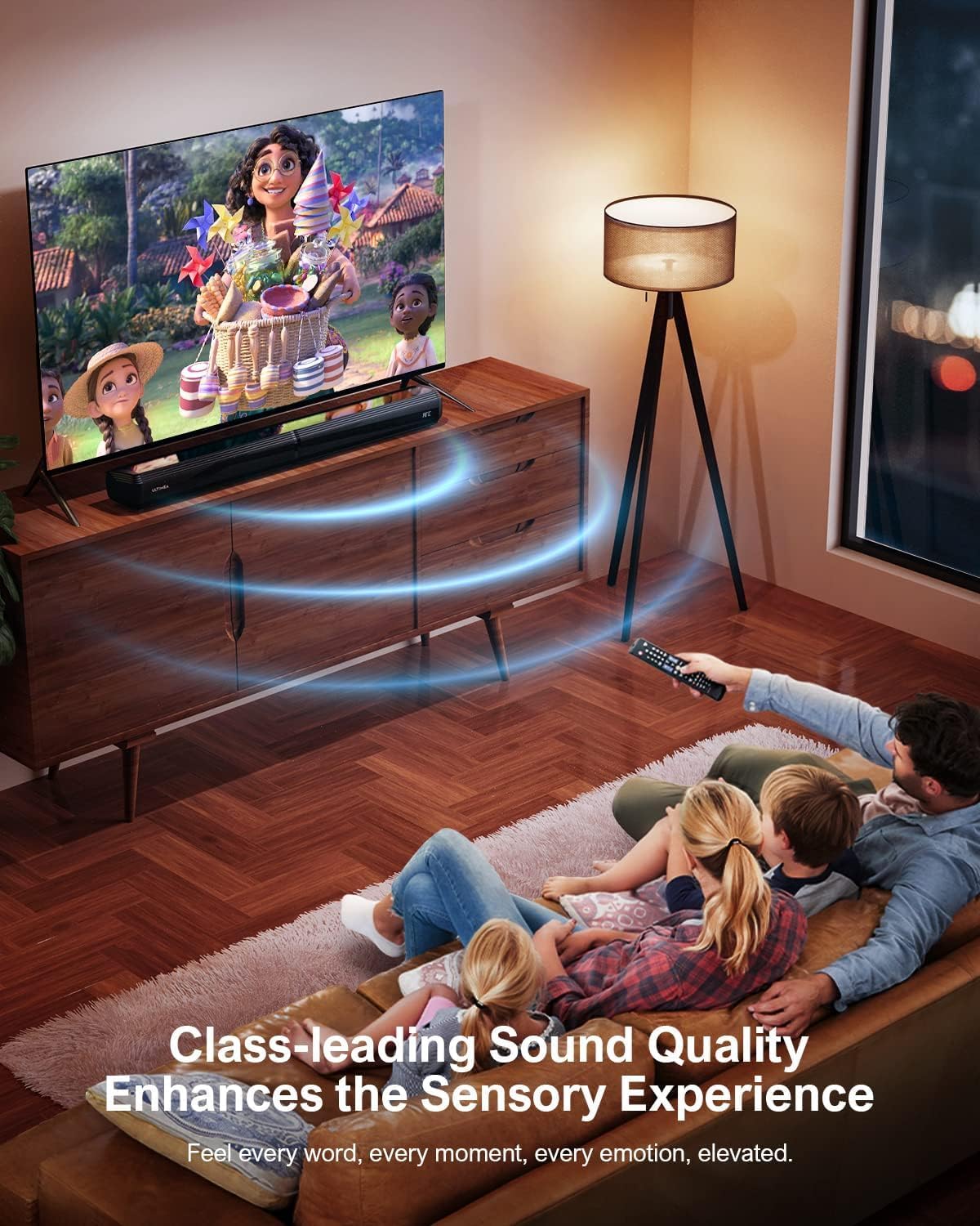 Ultimea 2.2Ch Sound Bar For Smart Tv, Peak Power 100W, 2-In-1 Detachable Sound Bar For Tv, App, Bluetooth 5.3 Tv Soundbar, 3 Eq