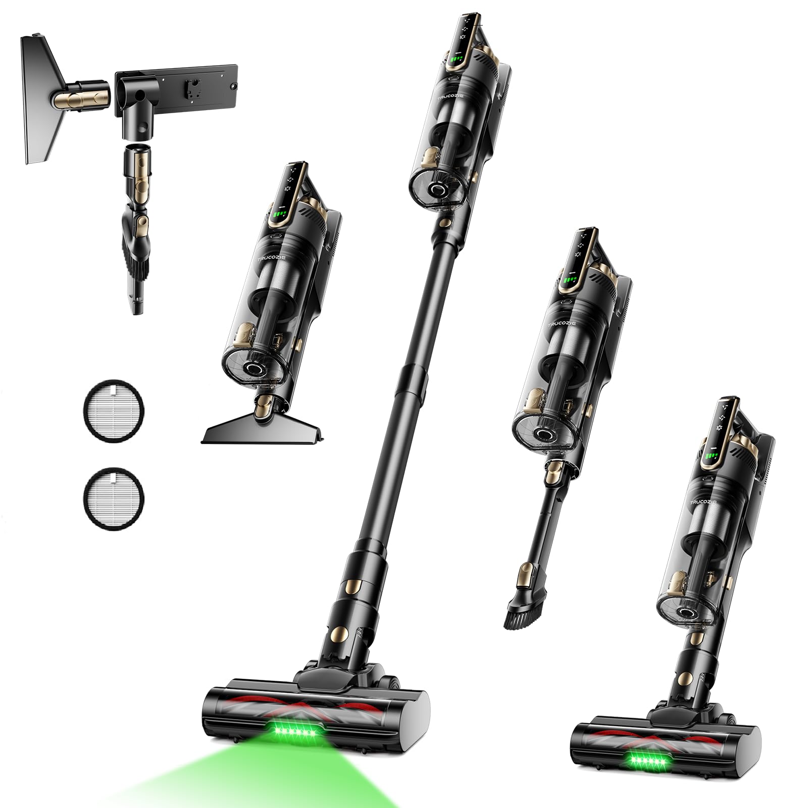 Trucozie Cordless Vacuum Cleaner, SelfStanding Lightweight Stick Vacuum with 50 mins Runtime, Powerful Suction, AntiTangle Wir