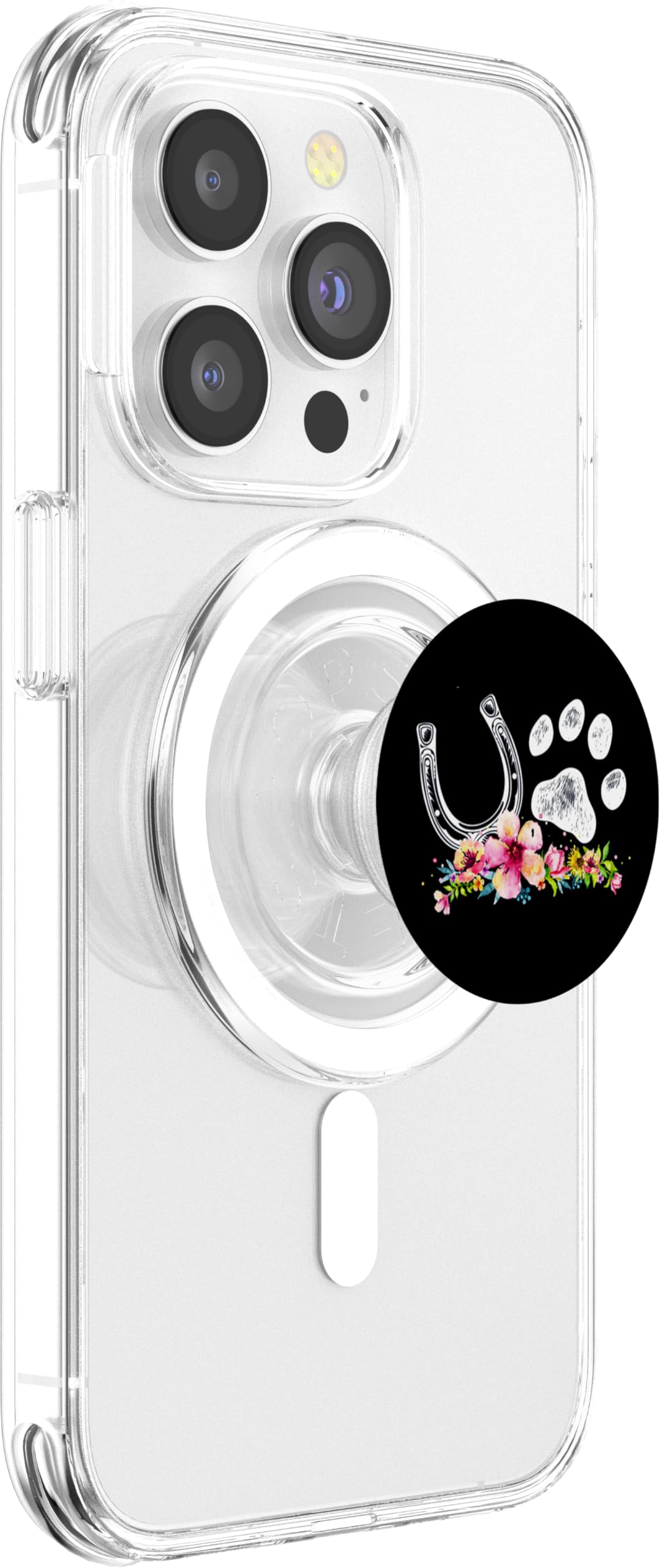 Floral Flowers Horse Lover Pretty Cute Dog Paw Horse Cool Popsockets Popgrip For Magsafe