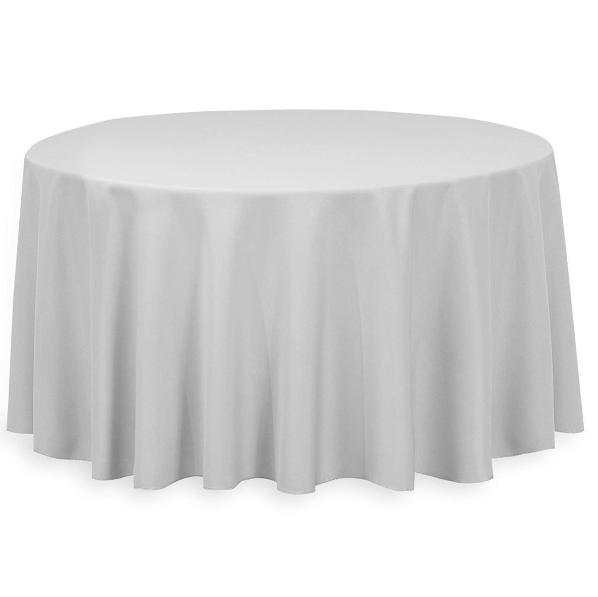Linentablecloth 132 Inch Round Polyester Tablecloth Silver