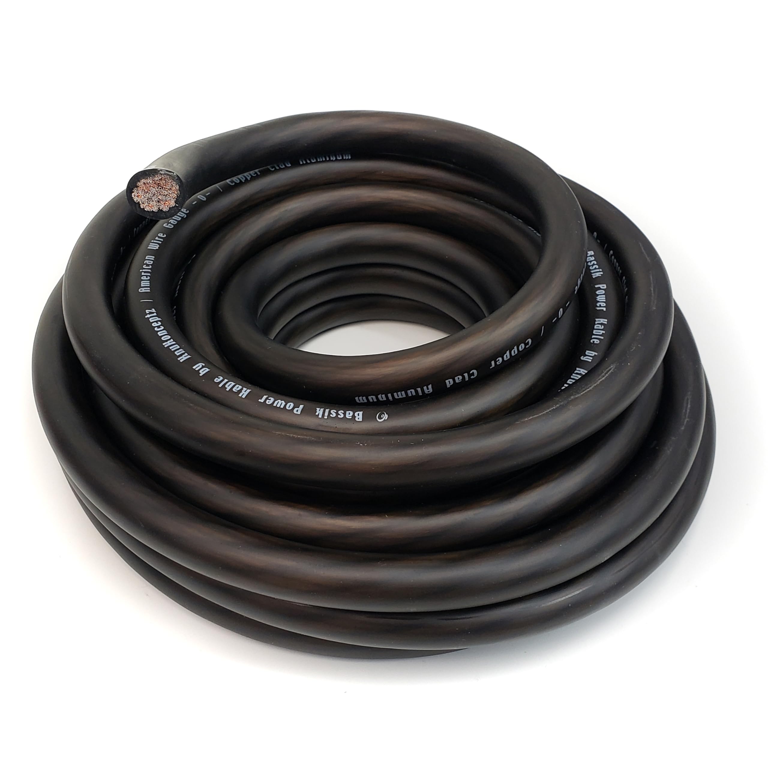 Knukonceptz Bassik 1/0 Gauge Awg Primary Automotive Battery Power/Ground Wire Cable   Black 25 Feet