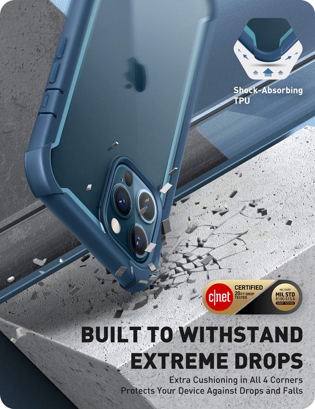 I Blason Ares Case For Iphone 12 Pro Max 6.7 Inch (2020 Release), Dual Layer Rugged Clear Bumper Case With Built In Screen Prote