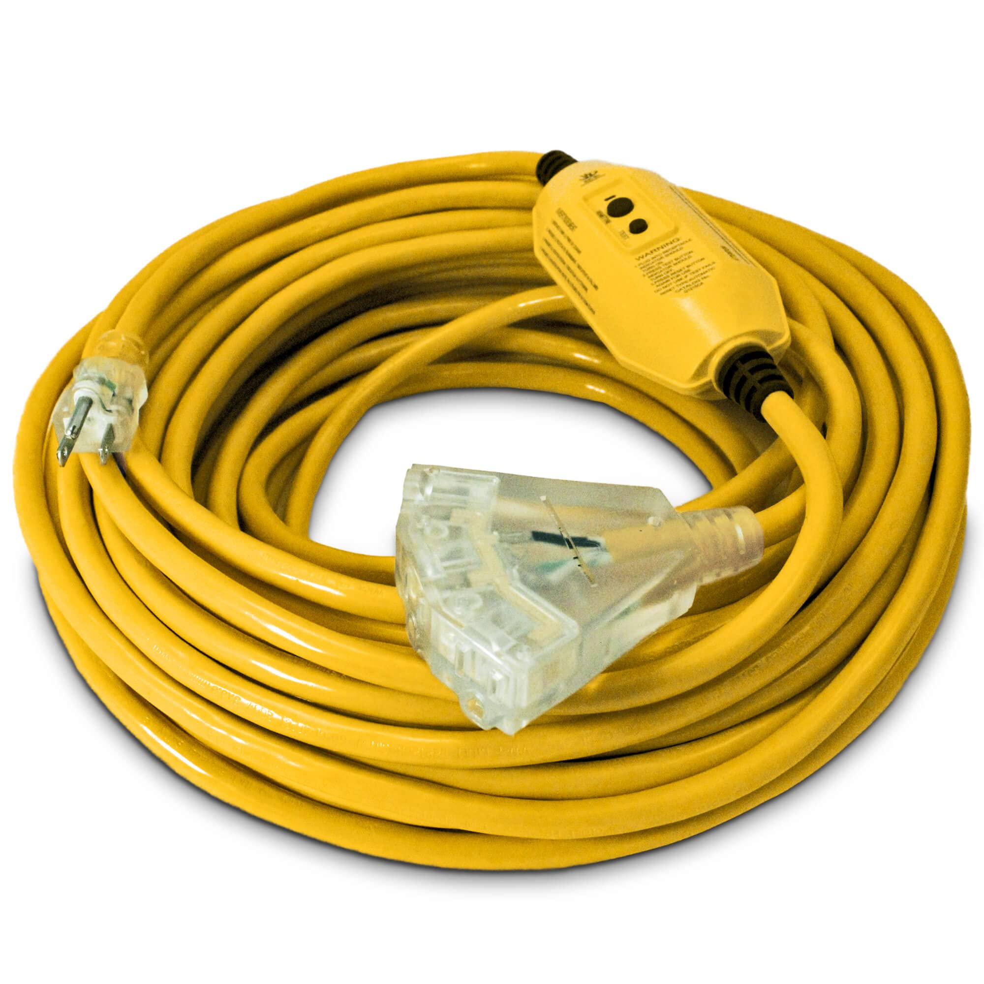 100 Ft   Gfci 12 Gauge Heavy Duty Extension Cord   3 Outlet Sjtw   Indoor/Outdoor Extension Cord By Watt'S Wire   100' 12 Gauge
