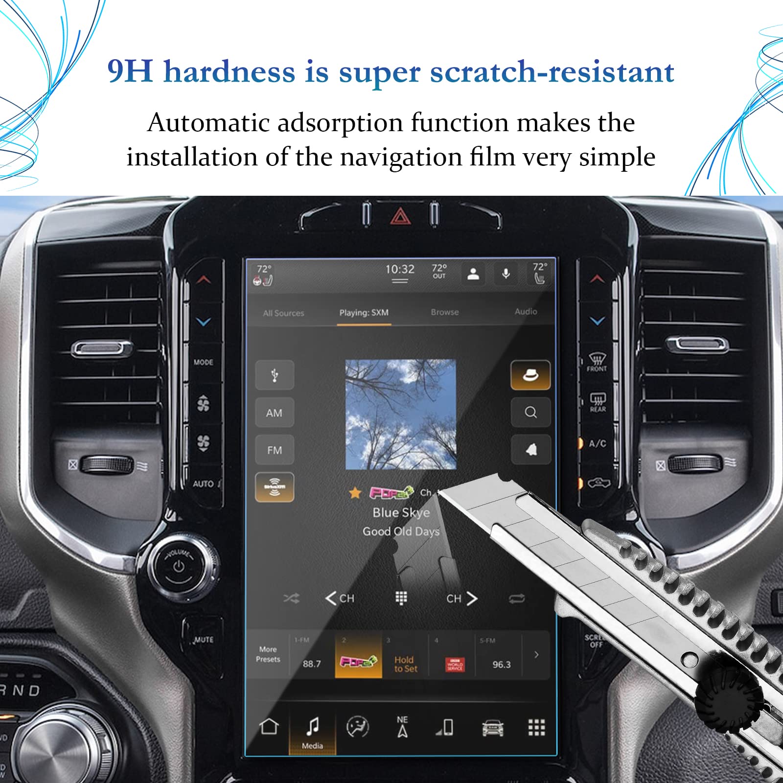 Sktu 2019 2025 Ram 1500 2500 3500 Screen Protector For Ram 12 Inch Uconnect Navigation 2024 2025 Ram Accessories Anti Scratch High Clarity