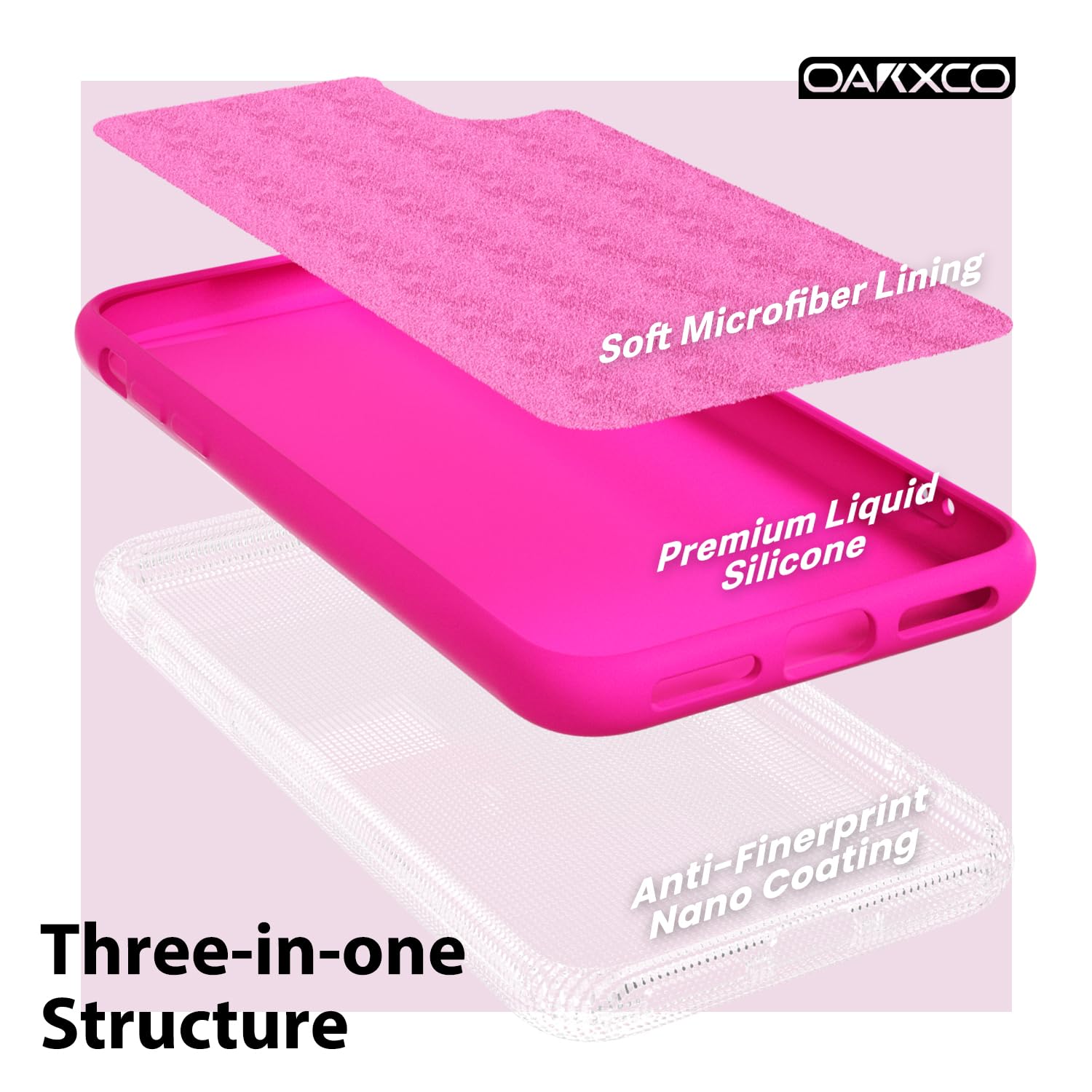 Oakxco For Iphone X Case/Iphone 10 Xs Phone Case Liquid Silicone, Neon Bright Solid Color, Thin Slim Soft Rubber Gel Matte Tpu P