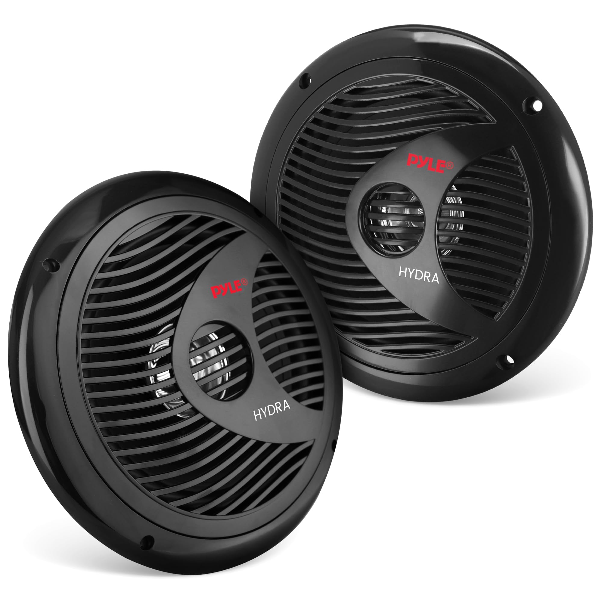 Pyle 6.5 Inch Dual Marine Speakers - 2 Way Waterproof and Weather Resistant Outdoor Stereo Sound System with 400 Watt Power, Pol