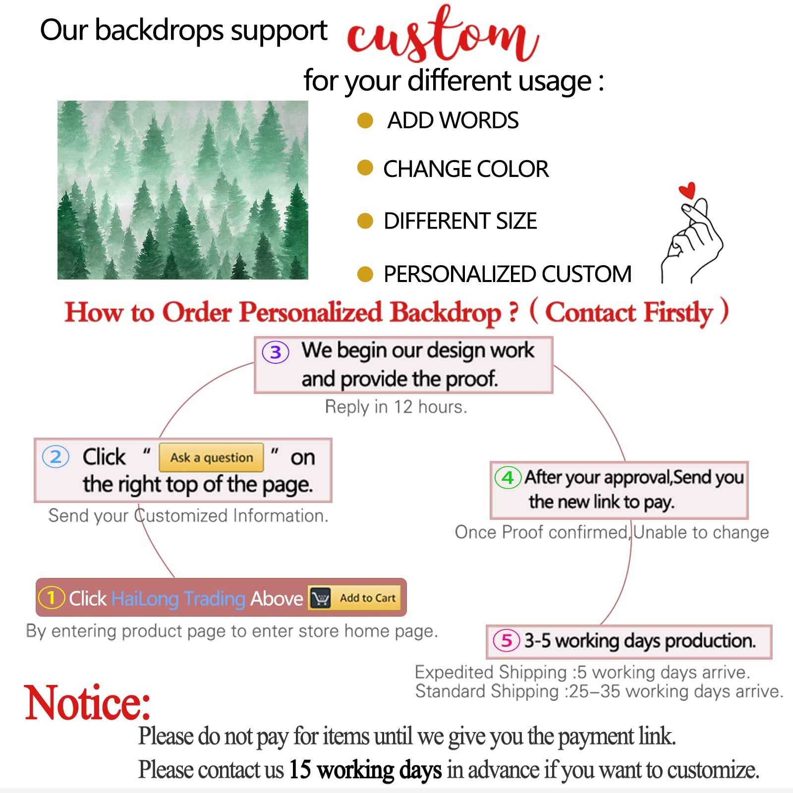 Allenjoy Green Oil Painting Forest Backdrop Nature Watercolour Tree Christmas Party Photography Backdrop Kids Newborn Baby Portr