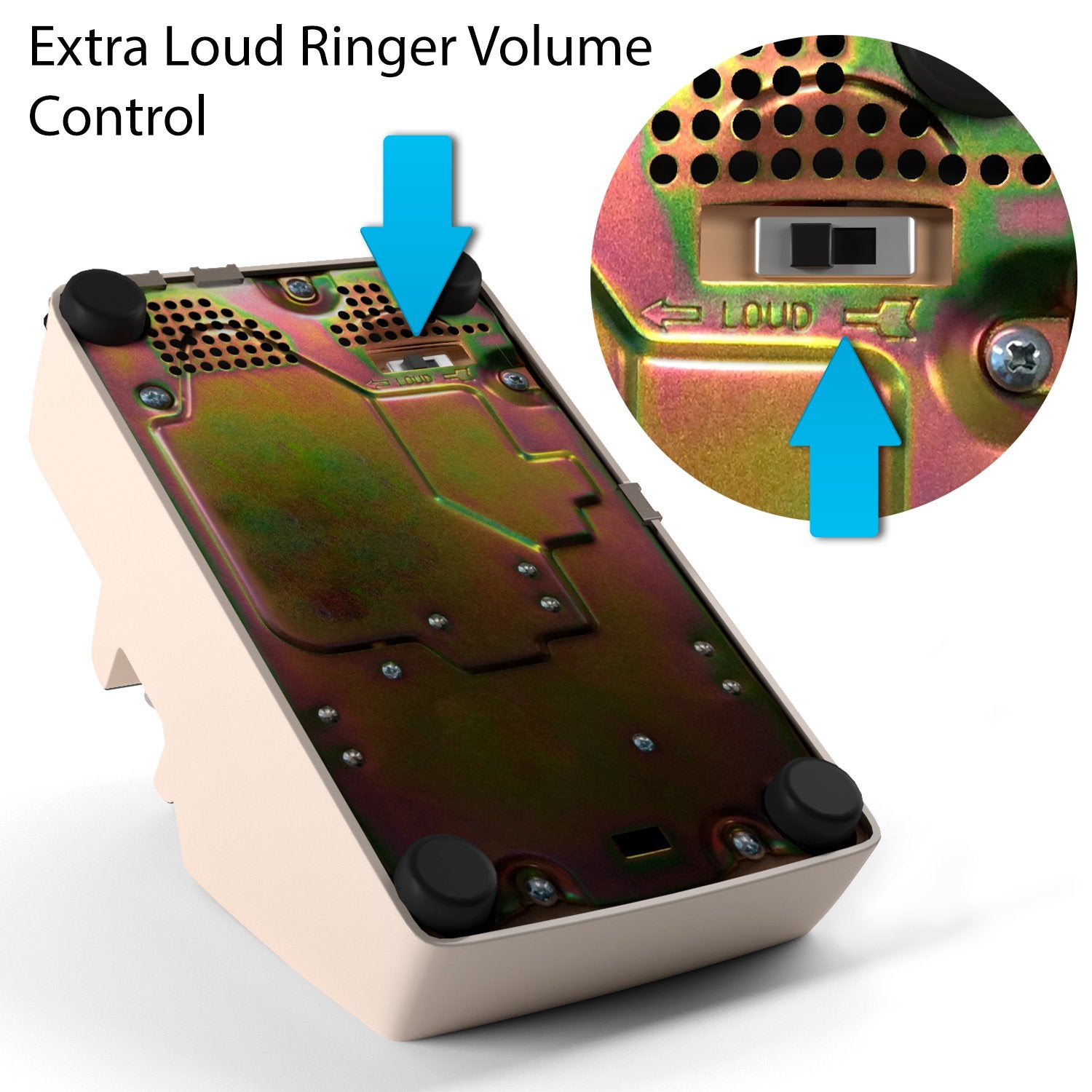 Home Intuition Classic Corded Phone For Hearing Impaired Telephone For Seniors With Extra Loud Ringer (Ash)