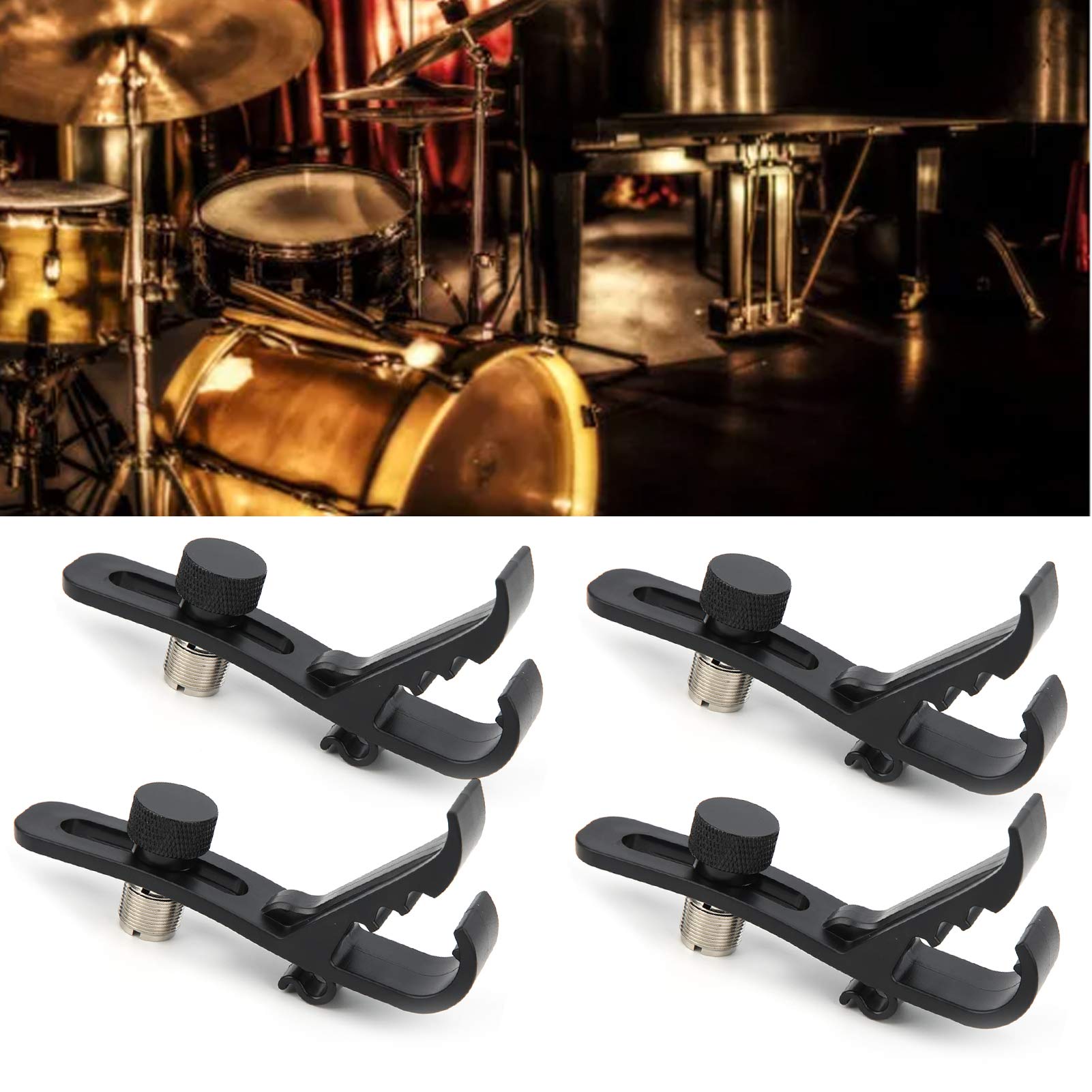 4Pcs Drum Microphone Clip Microphone Securing Clips Mount Holder Shockproof Musical Instrument Supplies