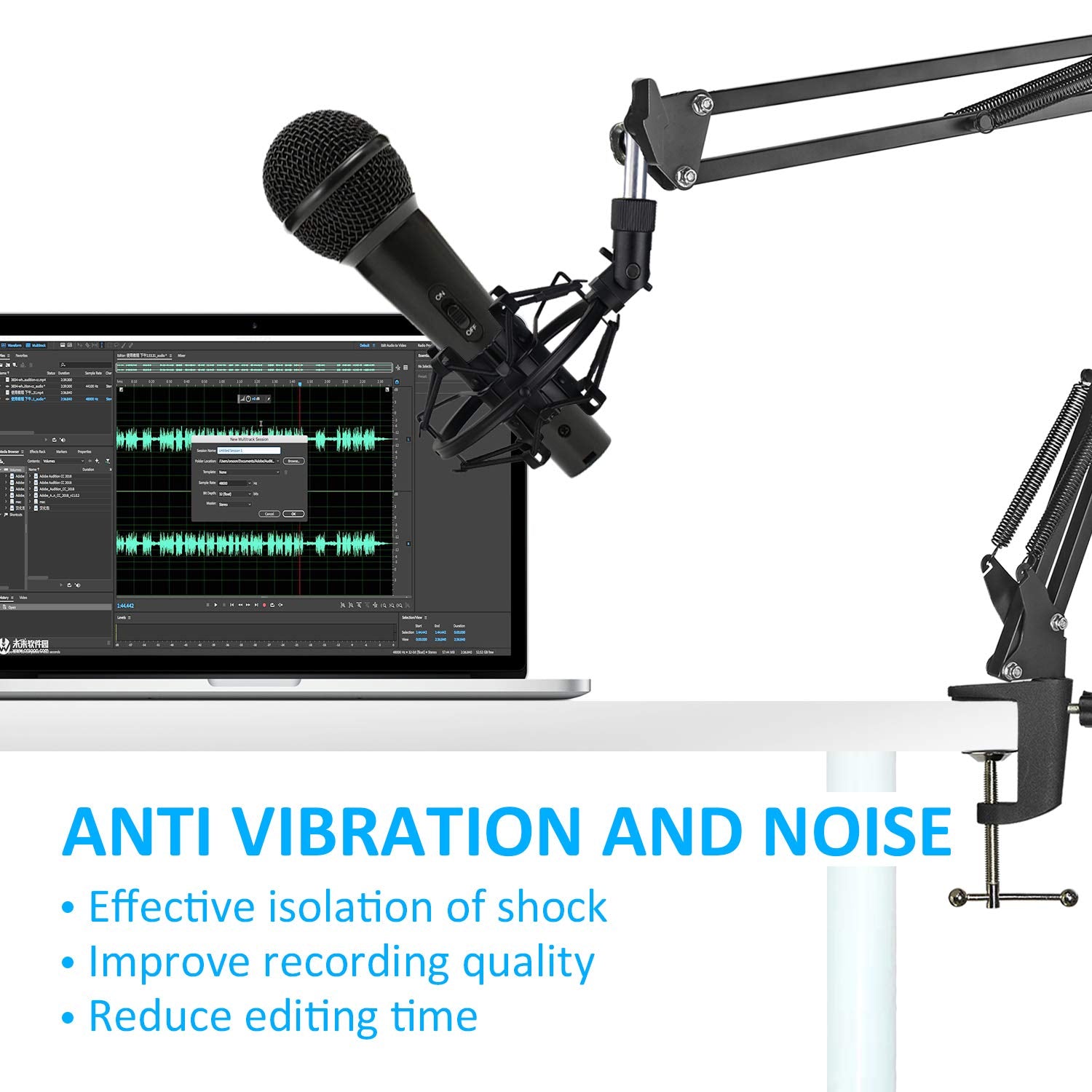 Sunmon Mic Shock Mount Holder For Diameter 28Mm 31Mm Dynamic Microphone To Reduces Vibration And Shock Noise, Suitable For At200