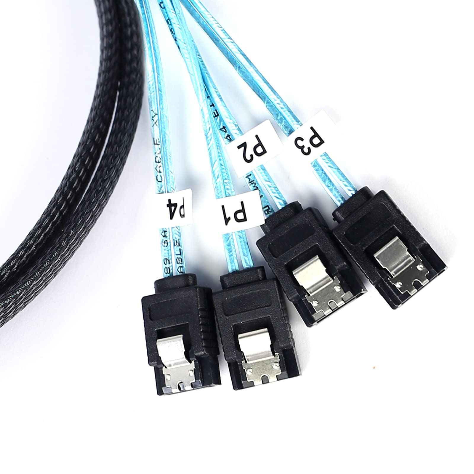 Adcaudx 2Pack Mini Sas To Sata Cable: 0.5M Sff 8643 To Sata Mini Sas Breakout Cable Sff8643 To Sata Mini Sas Hd To Sata Sas To S
