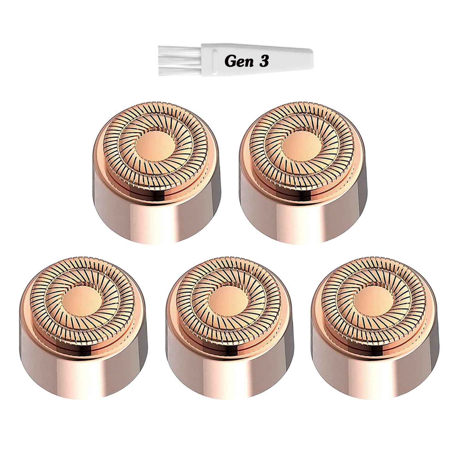 Generation 3 Replacement Heads For New Version Flawless Finishing Touch Facial Hair Remover, 5 Pack