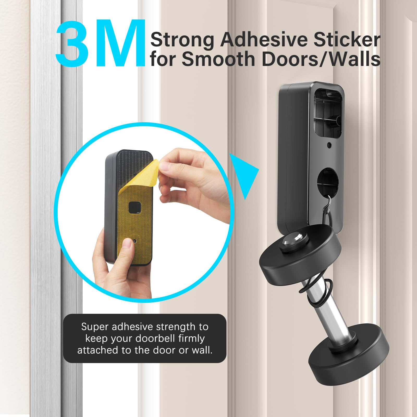Locka Adhesive Blink Doorbell Mount, Full Metal No Drill Mounting Bracket For Blink Video Doorbell, No Block Motion And Camera S