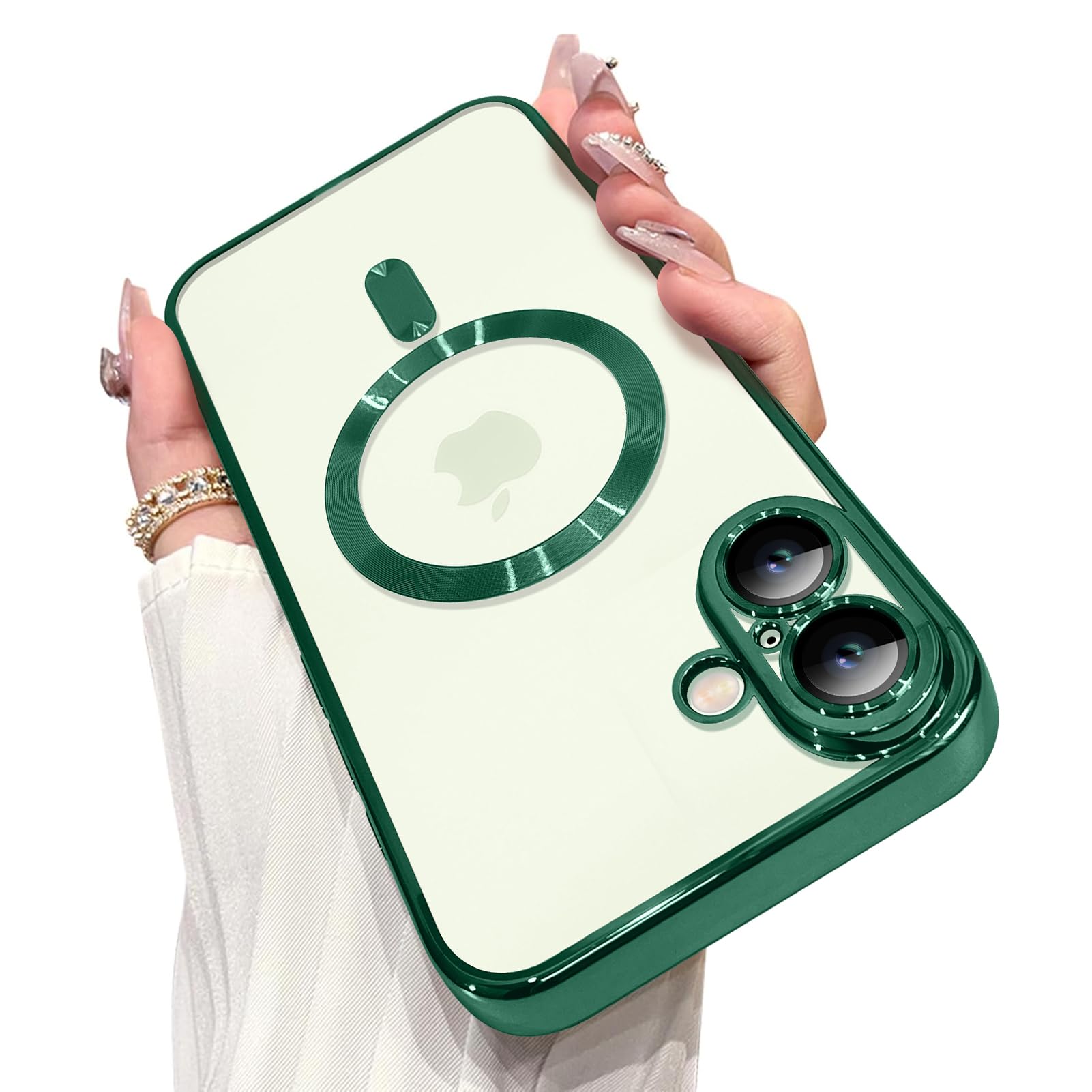 Ook Magnetic Case Made For Iphone 16 (6.1 Inch) [Built In Camera Lens Protector] [Compatible With Magsafe] Soft Tpu Anti Scratch