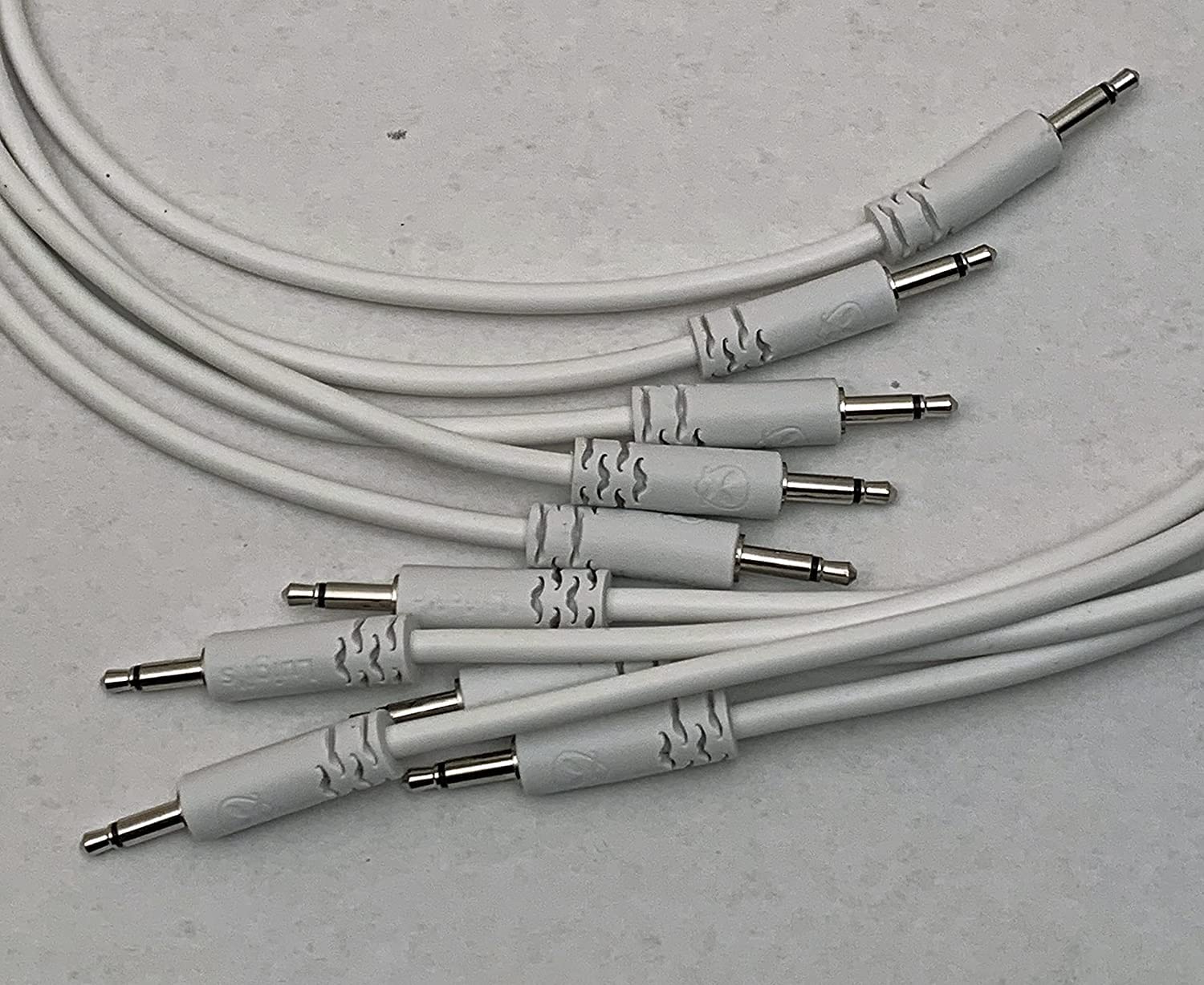 Starving Students Music Supplies Luigi'S Modular Supply Spaghetti Eurorack Patch Cables   Package Of 5 White Cables, 36'' (90 Cm