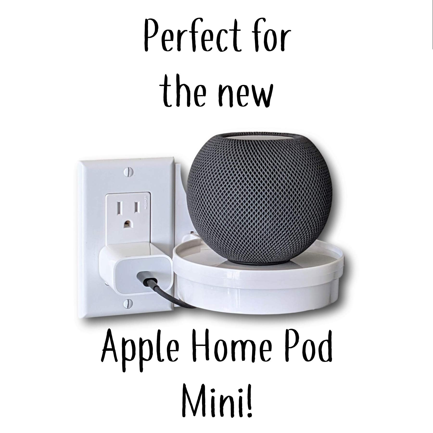 The Easy Outlet Shelf By Mount Genie   Works With All Outlets   60 Second Install   Hidden Cord Cable Storage   Perfect Google Home Mount, Nest Wifi Mount, For Cameras, Voice Assistants, And More