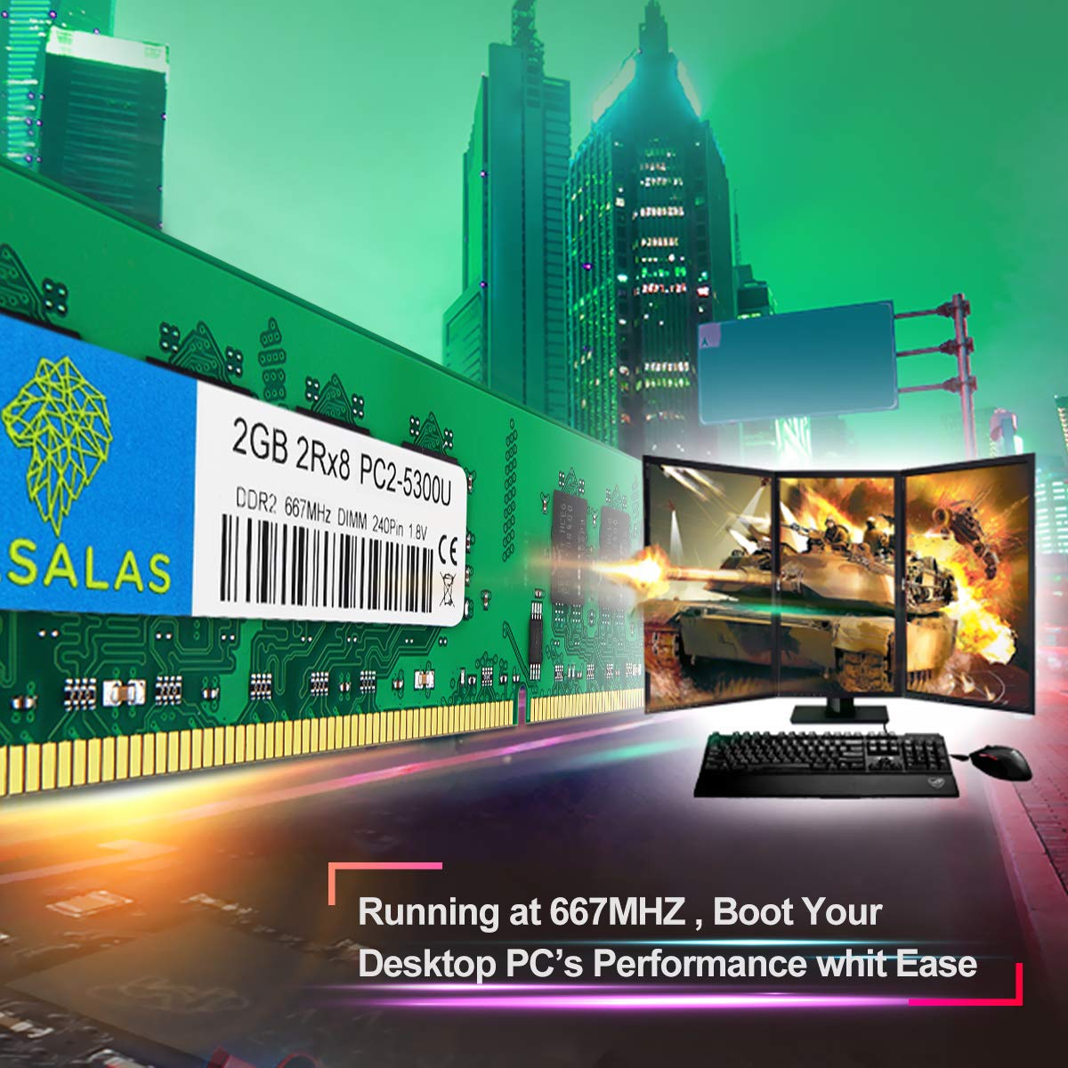 Rasalas Ddr2 800 Pc2 6400 8Gb Ddr2 Kit (4X2Gb) Ddr2 800 Udimm 2Gb Ddr2 Ram 2Rx8 1.8V Cl6 Non Ecc Unbuffered Desktop Ram Memory M