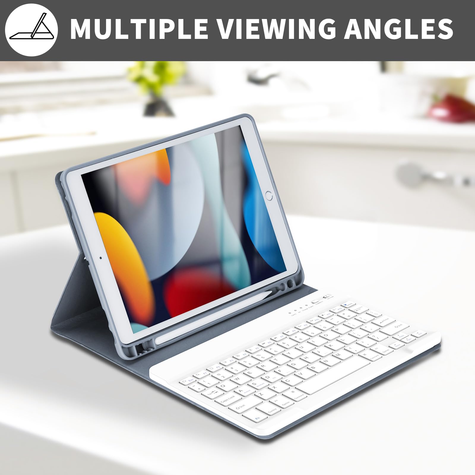 Kbcase Keyboard Case For Ipad 9Th/8Th/7Th Generation 2021/2020/2019, Compatible With Ipad Air 3/Pro 10.5, Detachable Bluetooth K