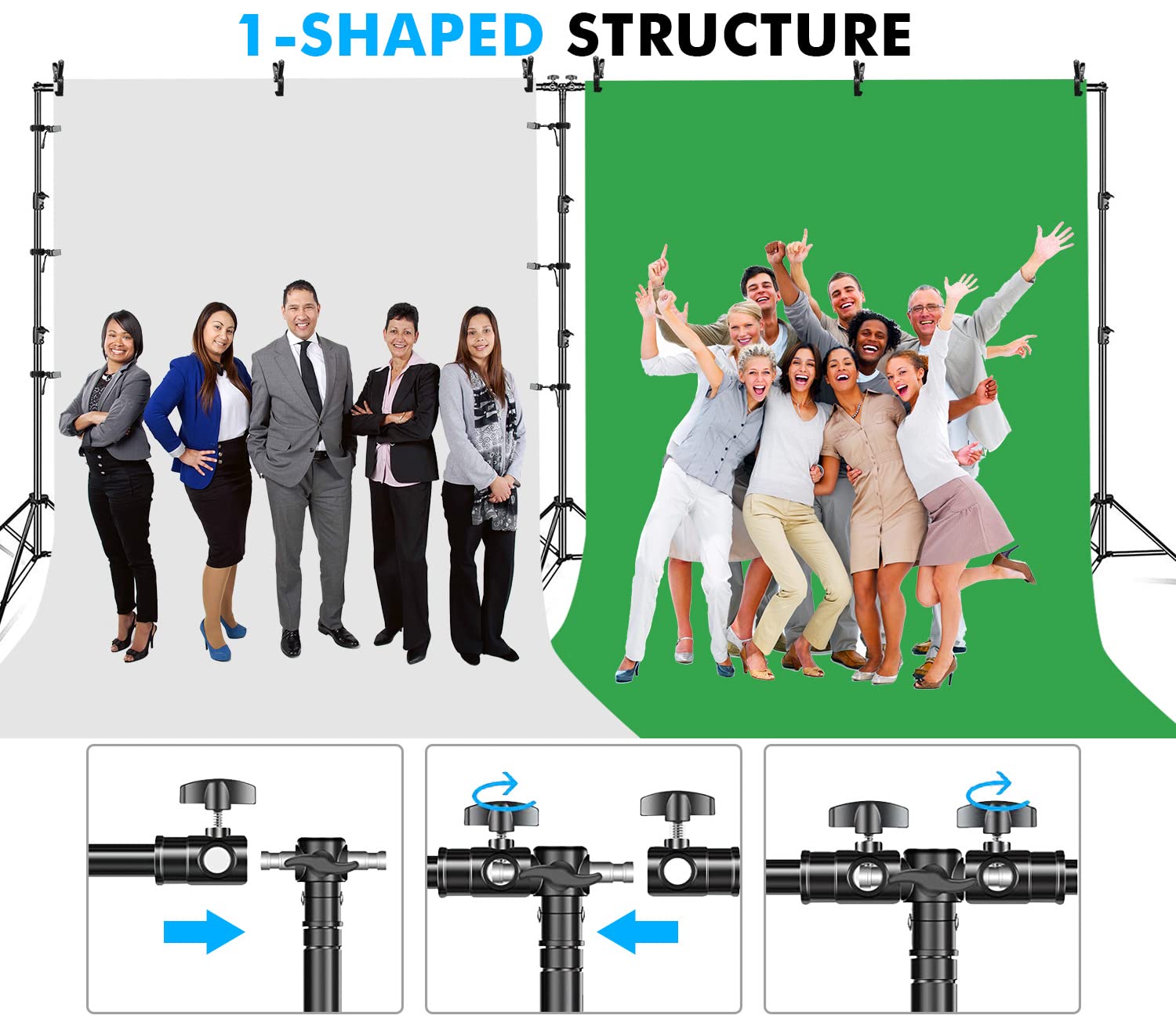 Slow Dolphin Photo Video Studio 20Ft (Wide) X 10Ft (Tall) Heavy Duty Adjustable Width & Length Photography Backdrop Stand Backgr