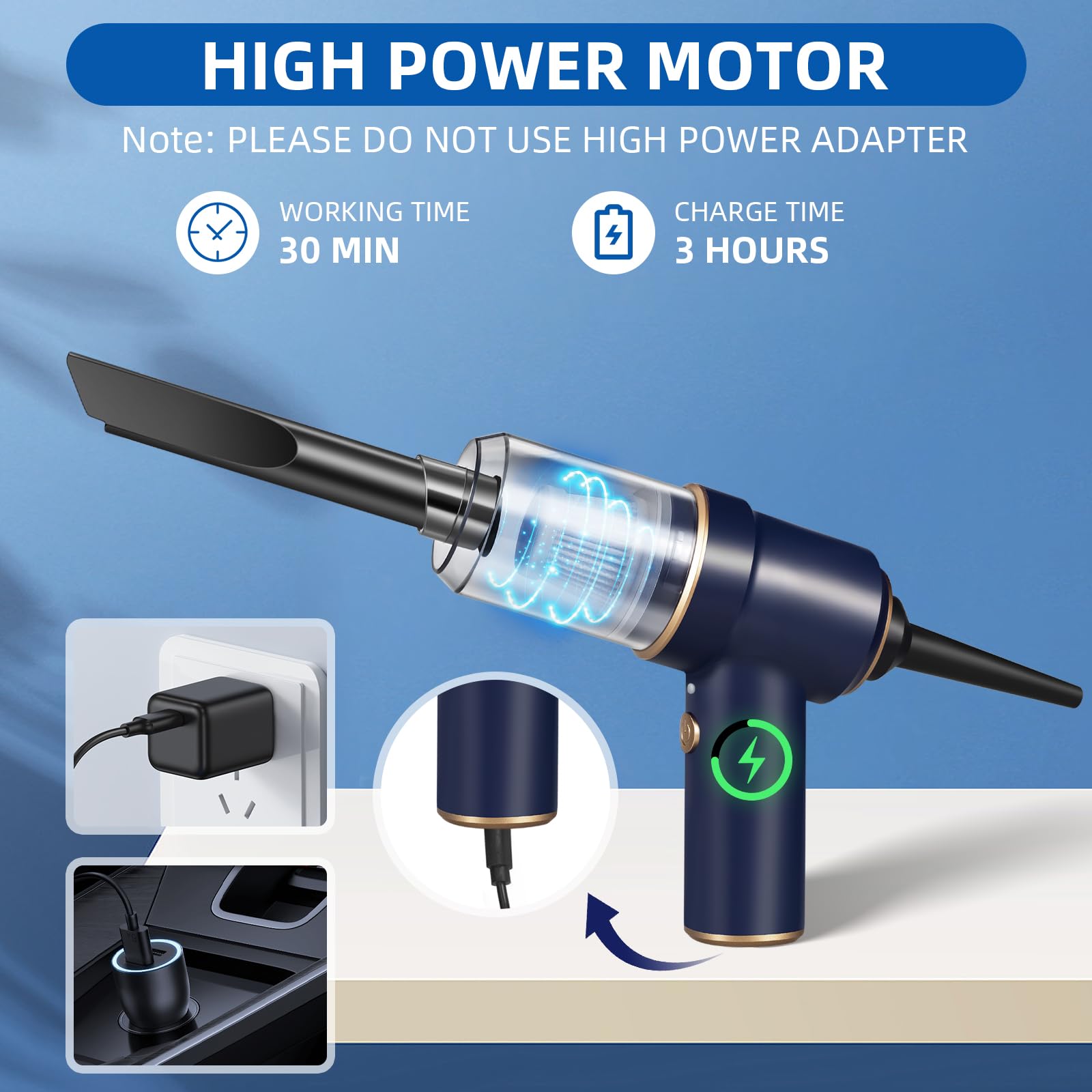 Bug Vacuum Catcher For Insect Pet Hair Dust Handheld Vacuum Cleaner Cordless Rechargeable Dust Buster & Air Blower With Strong S