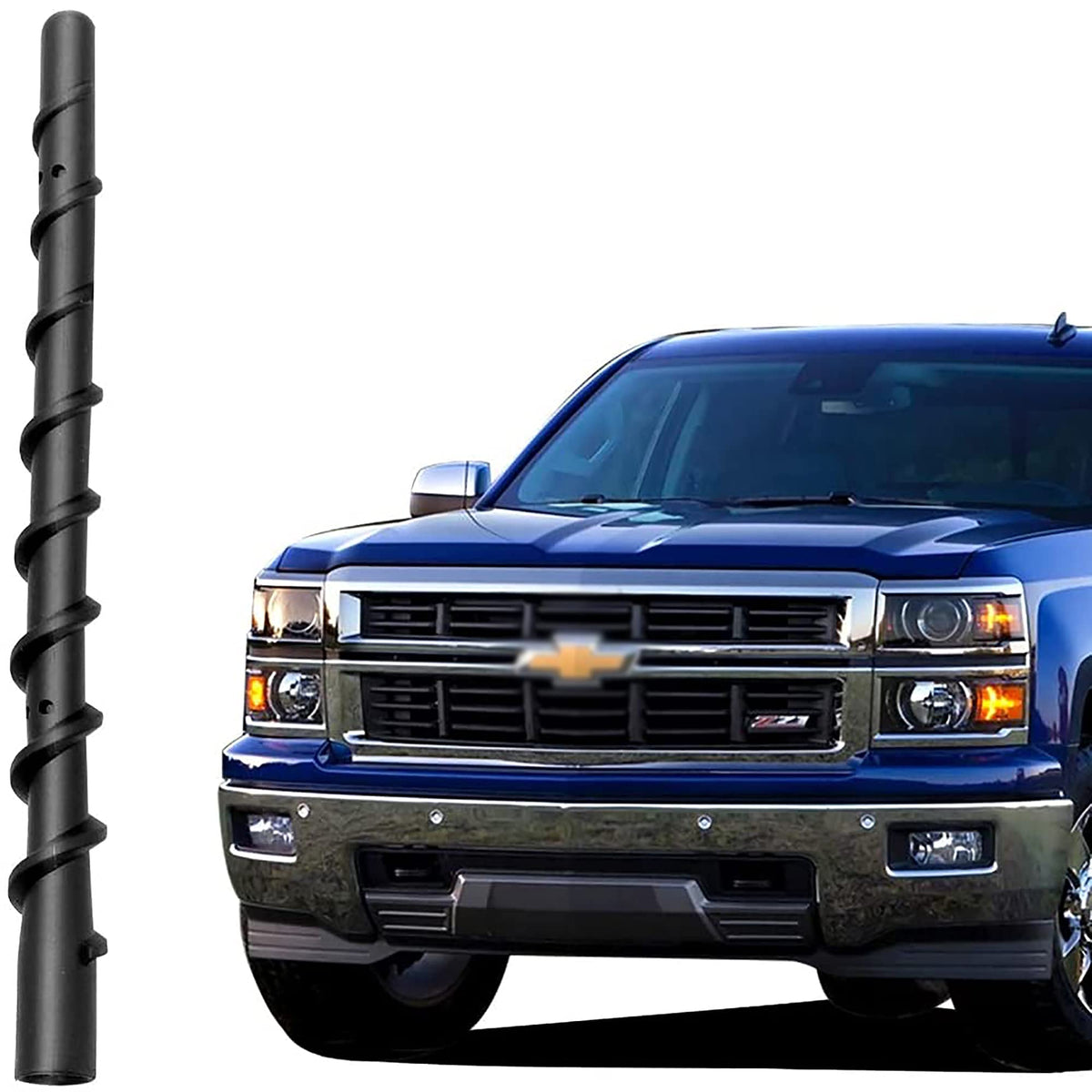 Vofono Radio Antenna For Gmc Sierra Chevy Silverado 1500 2500 3500 (2009 2024) | 8.5 Inch Spiral Direct Replacement Antenna (M7 Thread)
