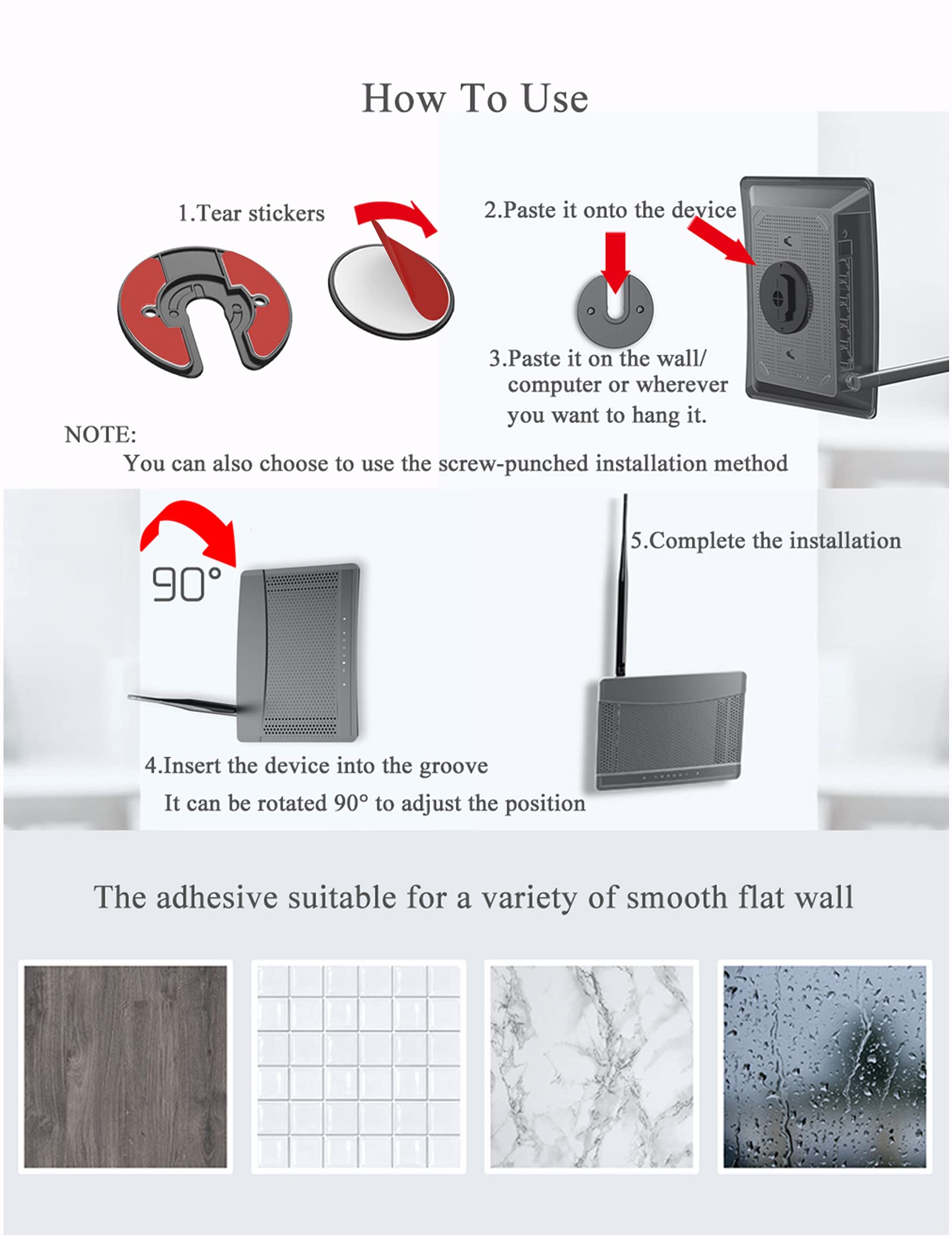 Notmbestm Universal Tablet Wall Mount Adjustable 90 Degrees Rotating Tablet Holder Fit For Ipad/Kindle/E Reader And More(2Pack)(