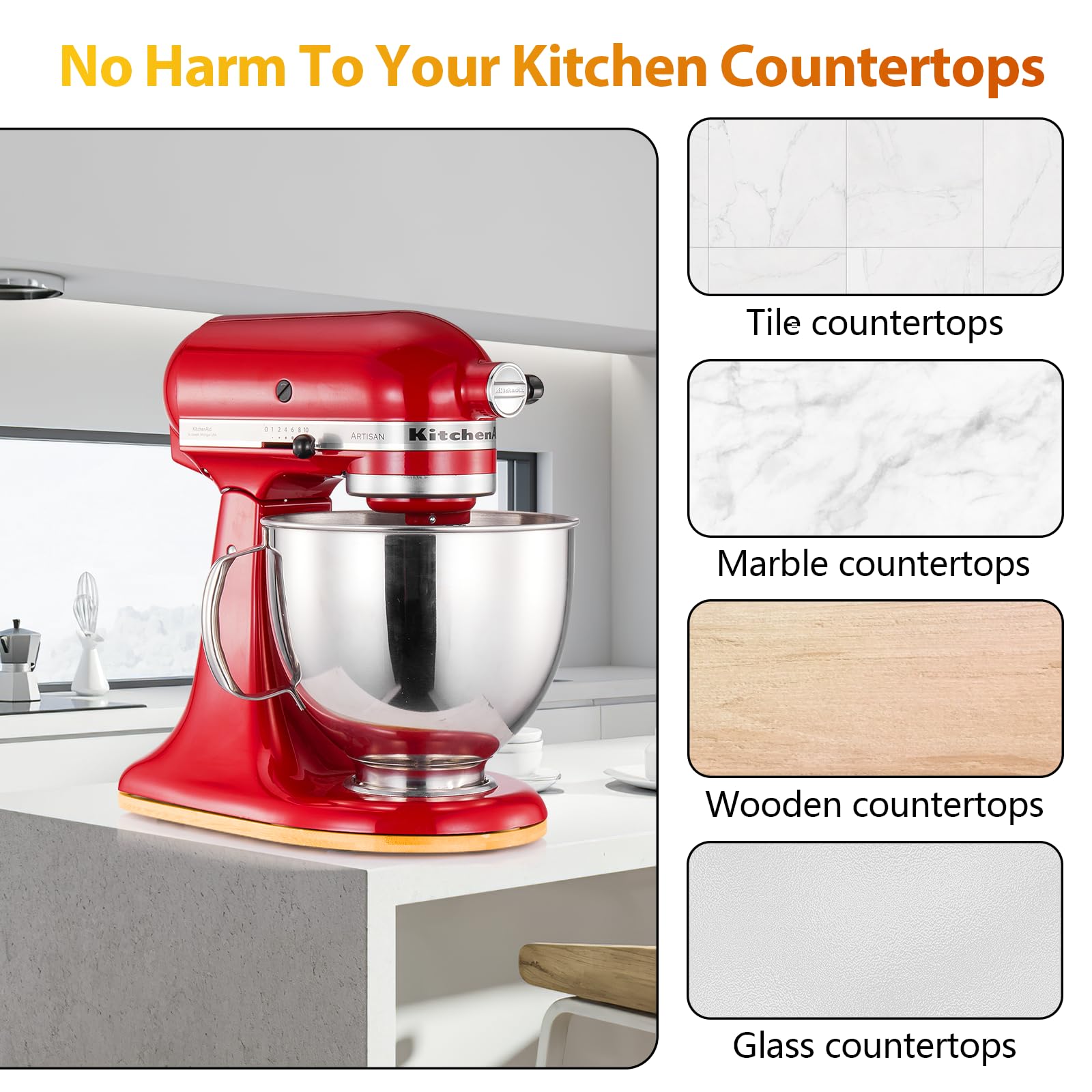 Mixer Mat Slider For Kitchenaid 4.5 5 Qt Tilt Head Stand Mixer   Bamboo Kitchen Appliance Sliding Tray Mixer Mover Slider Board