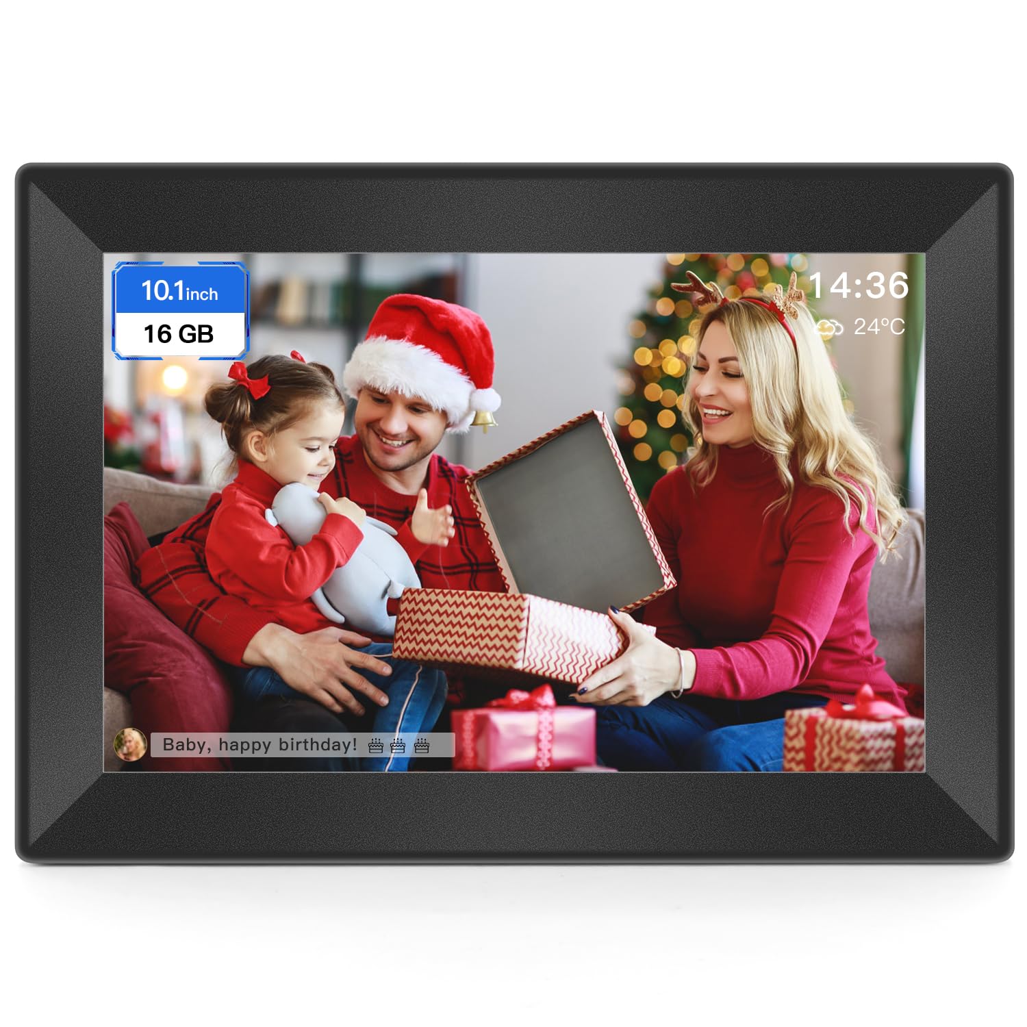 Hd Smart Digital Picture Frames Wifi 10.1 Inch Touchscreen Digital Photo Frame 16Gb Storage Space,Wall Mounted,Suitable For Room