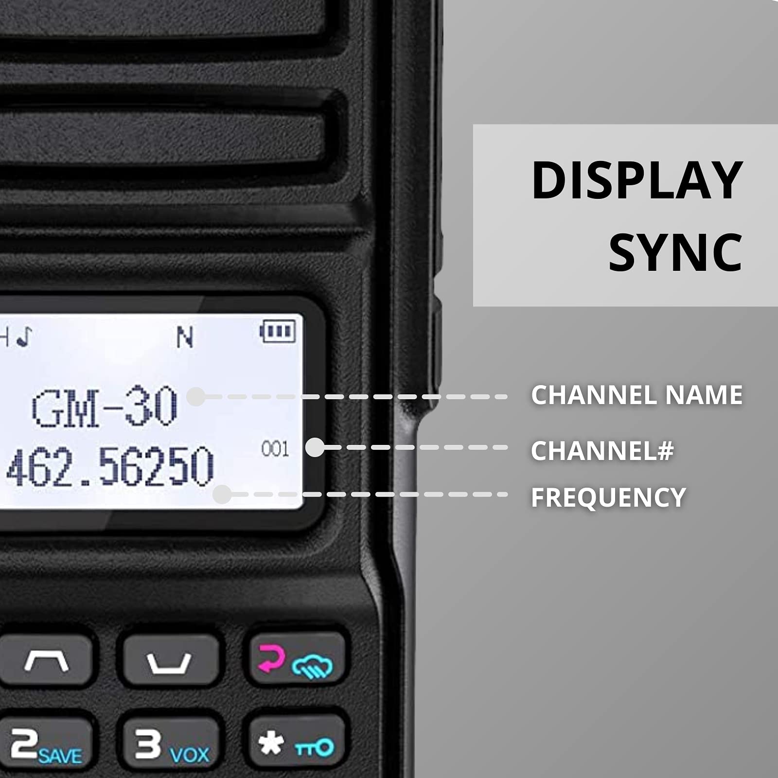 Radioddity Gm 30 Gmrs Radio Handheld 5W Long Range, Gmrs Repeater Capable, 11 Noaa Channels, Display Sync. Ideal For Off Road Ov