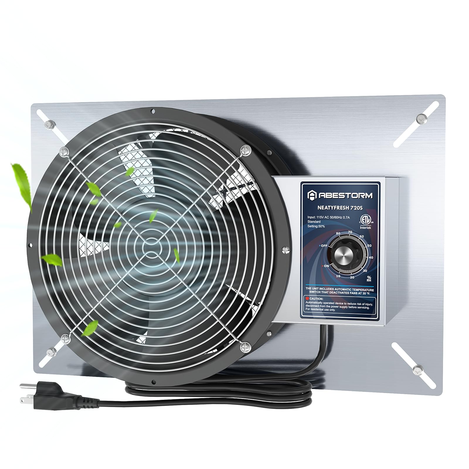 Abestorm 720Cfm Crawlspace Ventilation Fans Ip 55 Grade Basements Stainless Steel Vent Fan 10 Inches Ventilator Fan With Freeze