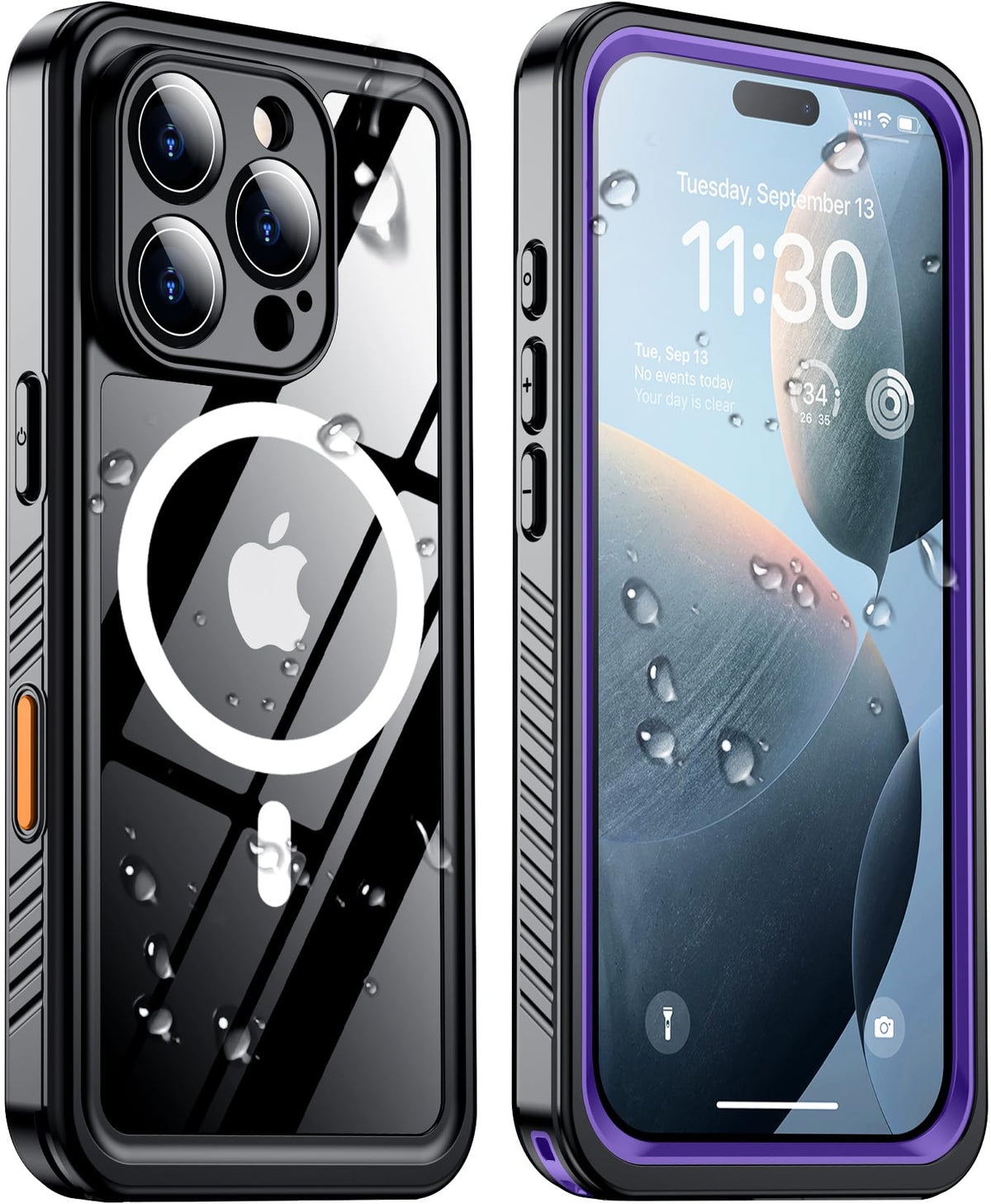 Temdan Magnetic For Iphone 16 Pro Case Waterproof,Built In Screen Protector[Ip68 Underwater][Upgrade Military Dropproof][Compati