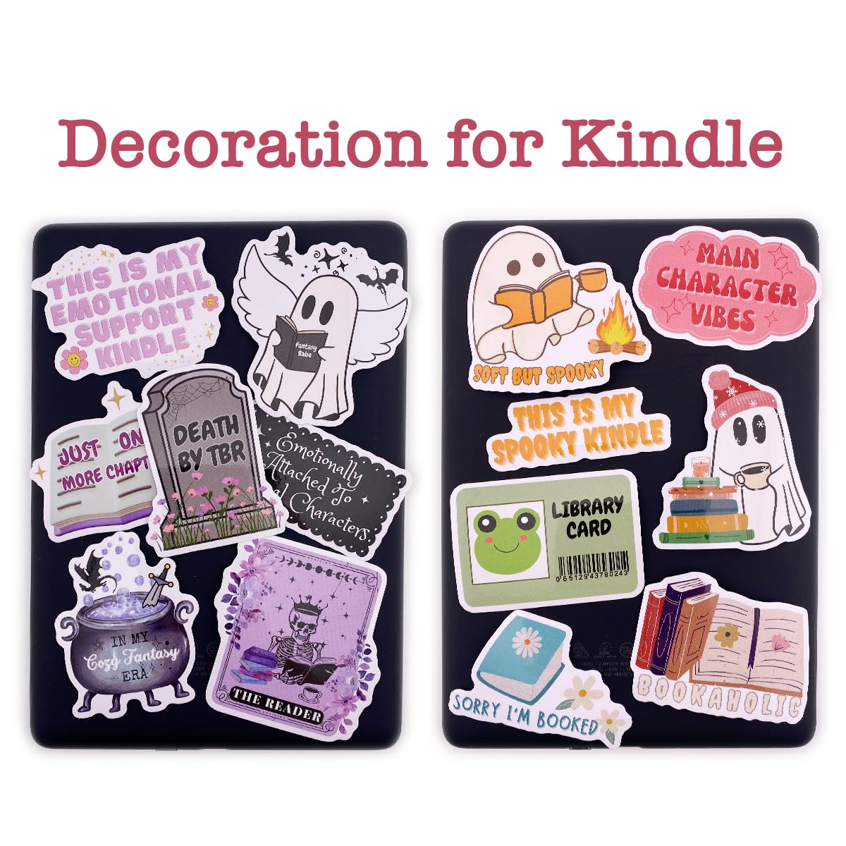 Triluckydeco Bookish Reading Stickers For Kindle Skin, Funny Aesthetic Book Lover Gift Fun Fantasy Booktok Items Decal,Waterproo