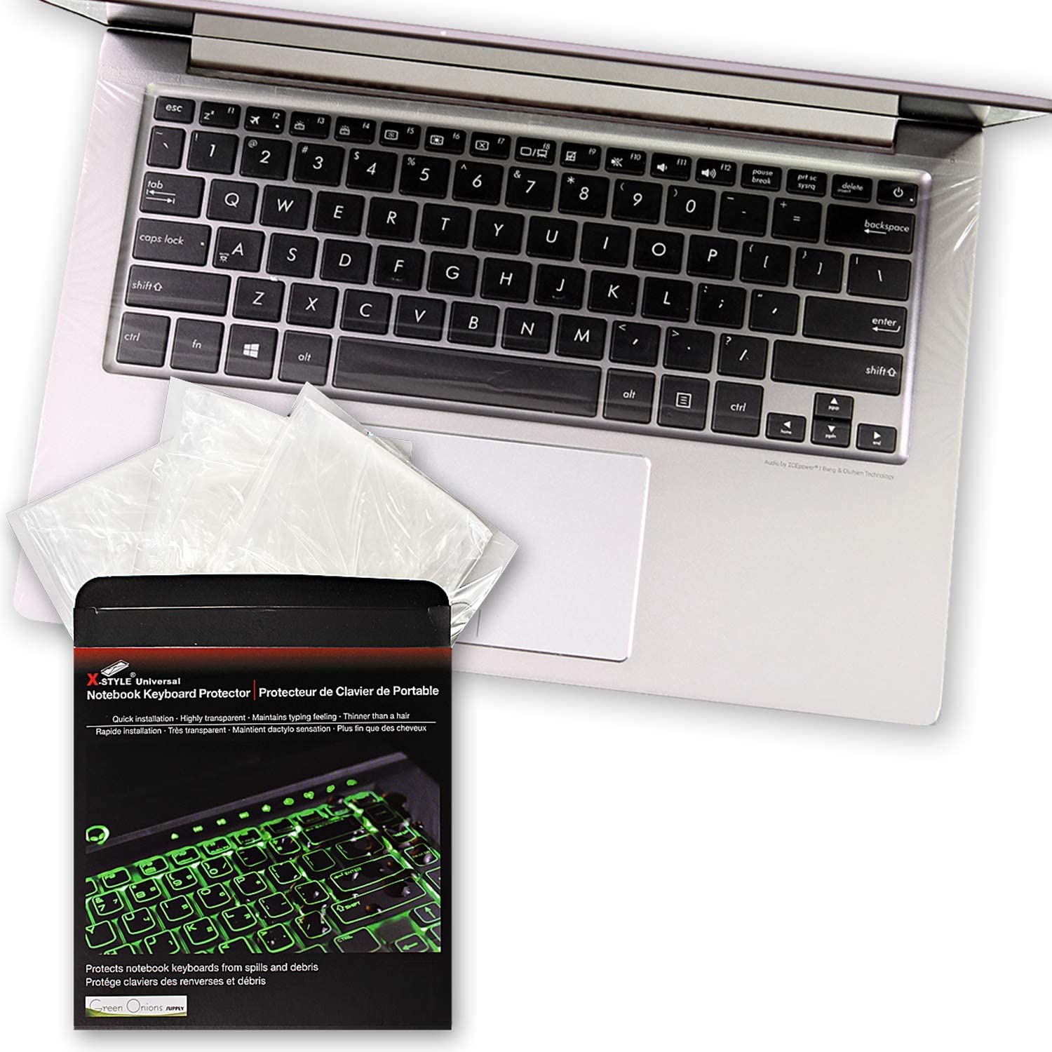 Green Onions Supply Fully Covered Flat Style Universal 0.025Mm Wipeable Superb Tactile Feeling Waterproof Anti Dust Keyboard Cap