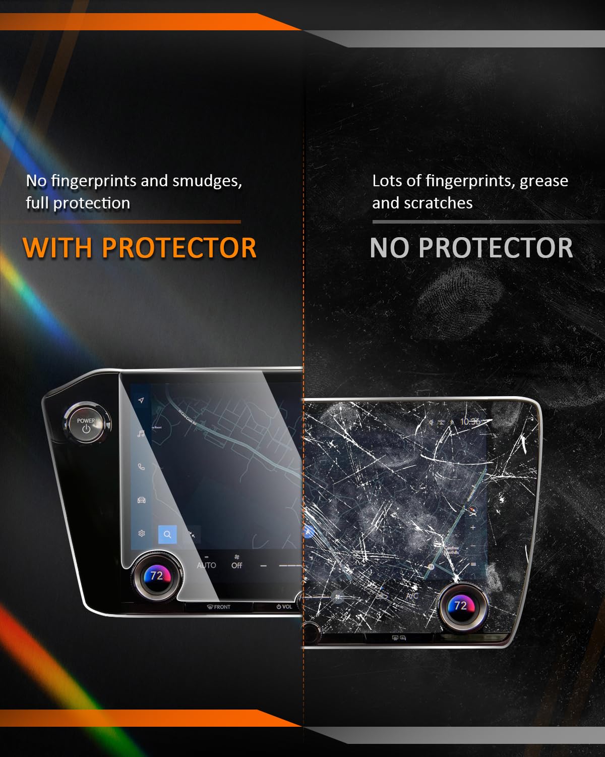 CDEFG 14 Inch Tempered Glass Screen Protector for 2022-2025 Lexus NX (NX 250/NX 350/NX 350h) - Durable GPS Navigation DashBoard Access