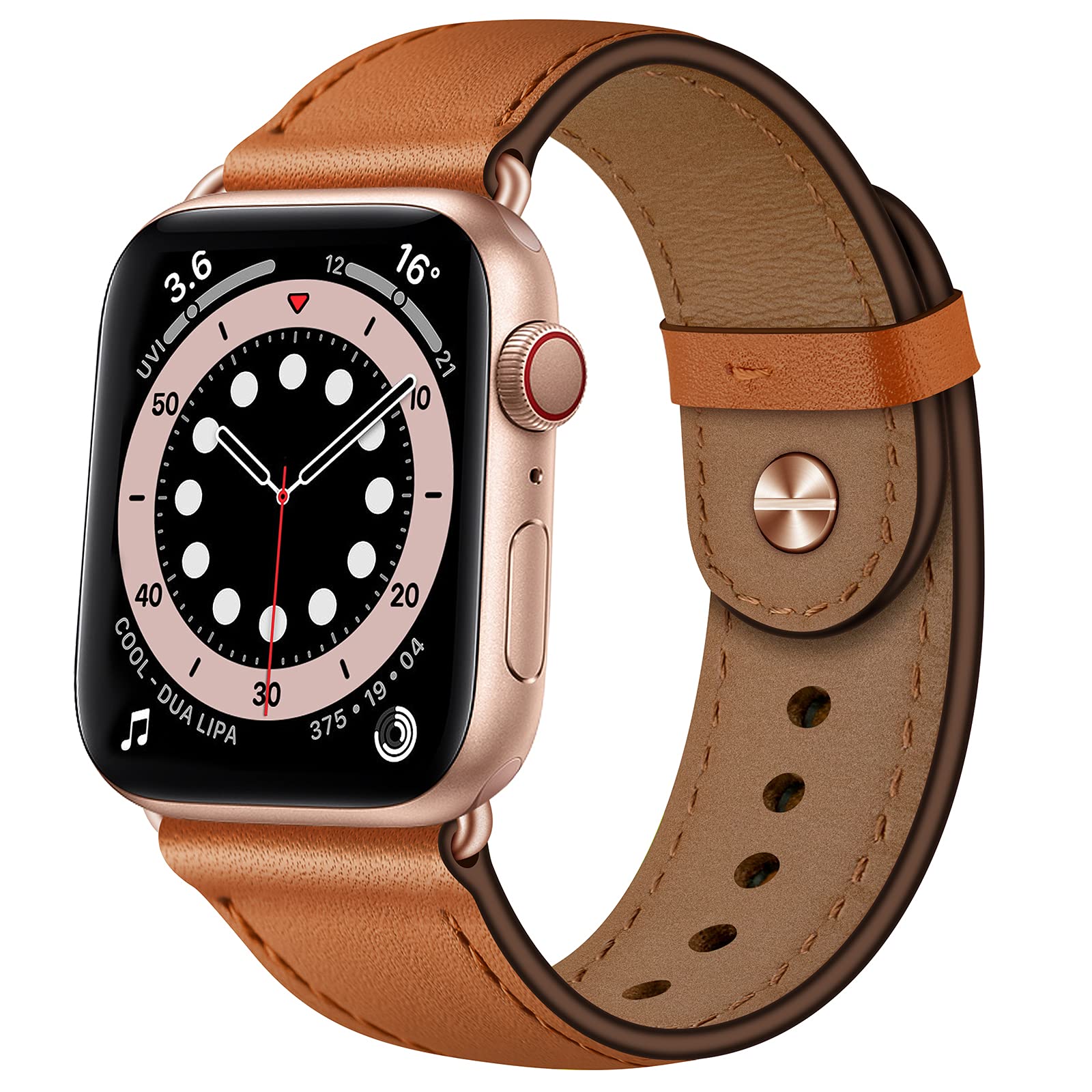 Ouheng Compatible With Apple Watch Band 49Mm/46Mm/45Mm/44Mm/42Mm, Genuine Leather Bands Strap For Iwatch Ultra 2/1 Se Series 10