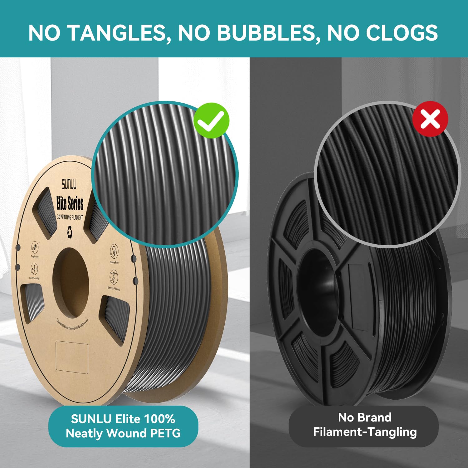 Sunlu Official Elite Petg Filament 1.75Mm   1Kg(2.2Lbs) Strong Petg 3D Printer Filament,1.75Mm Dimensional Accuracy +/  0.02Mm,