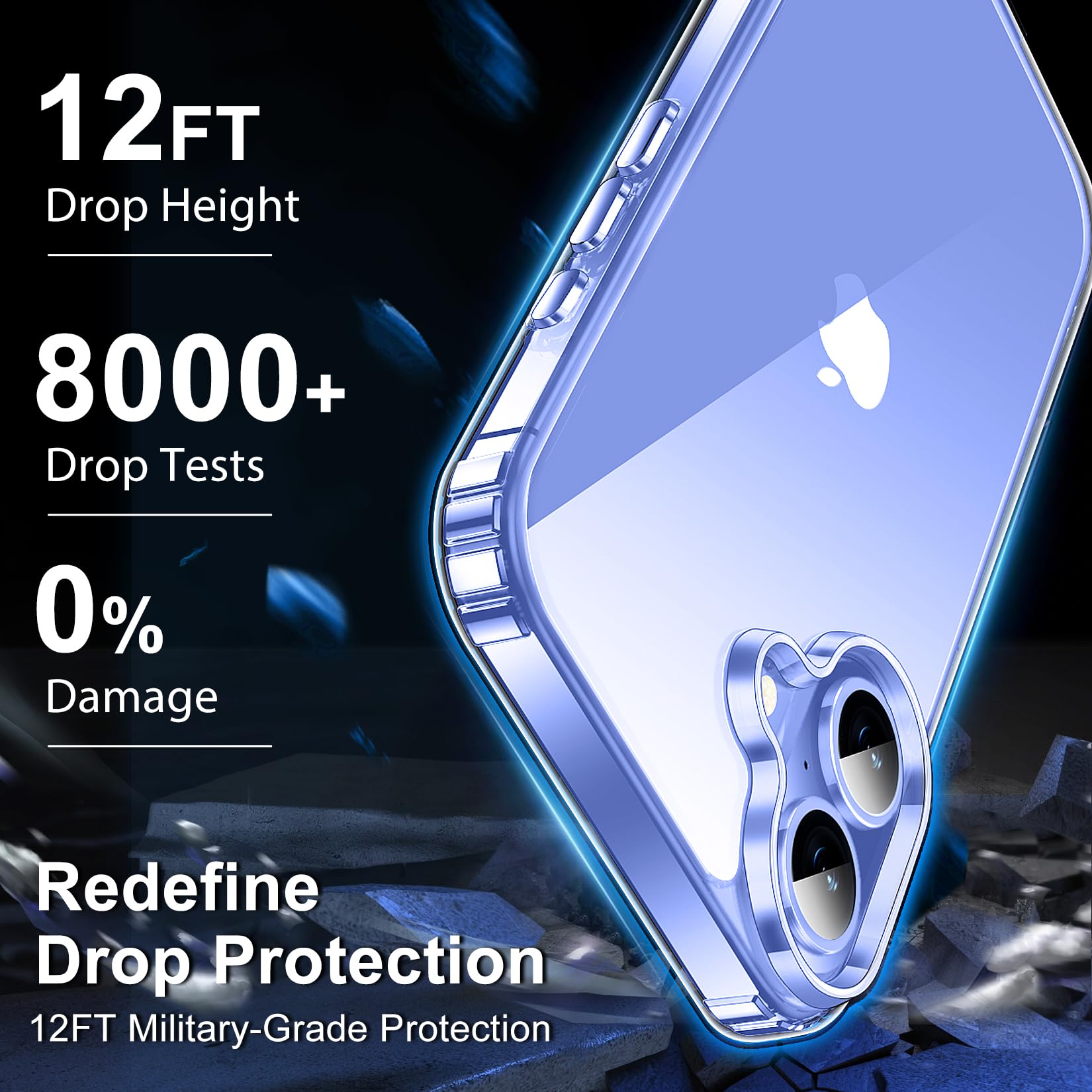 Mozoter For Iphone 16 Plus Case Clear,[Anti Yellowing] [Non Slip] Shockproof Bumper Phone Cover,Slim Thin Cute Case For Iphone 1