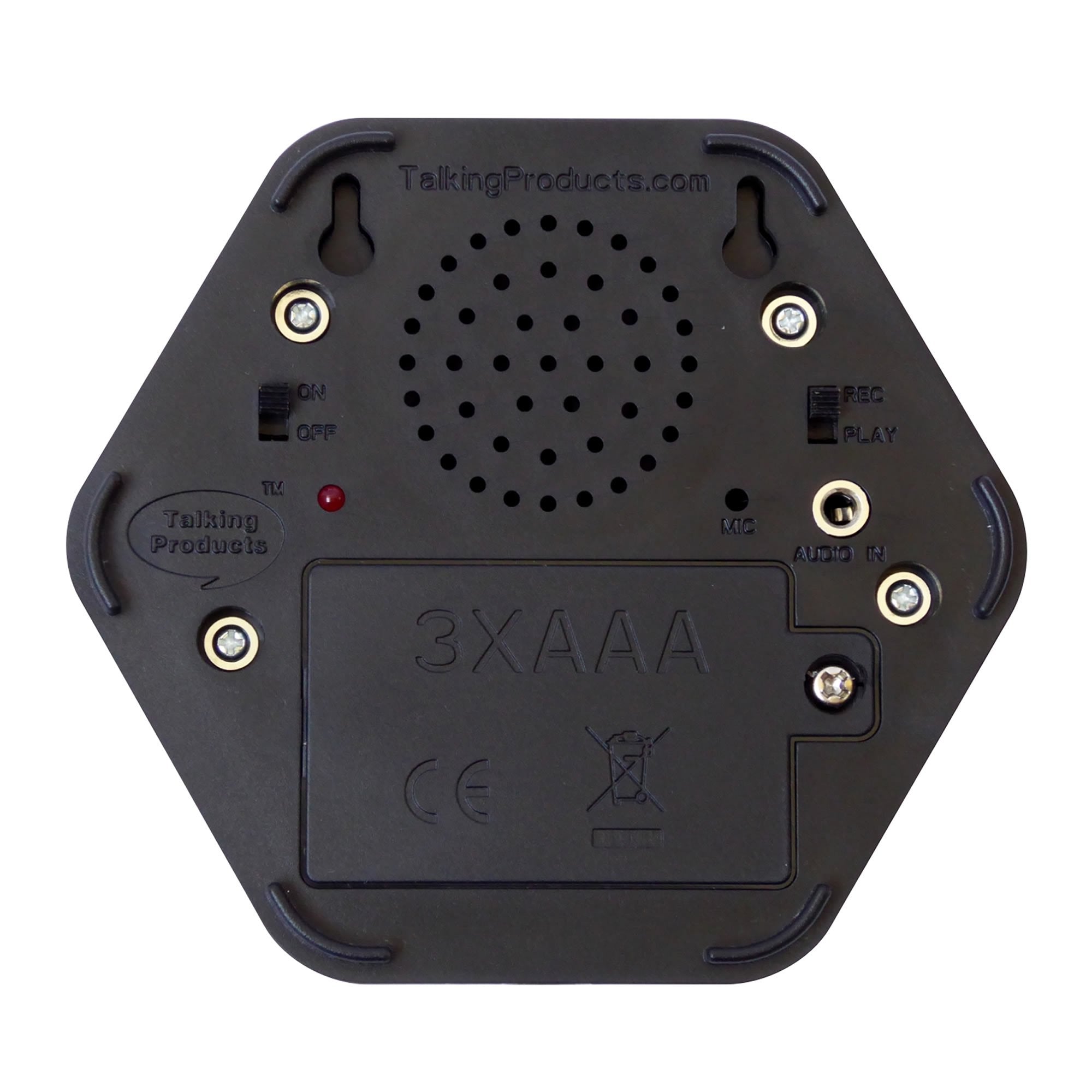 Talking Products, Talking Tile Voice Recordable Sound Button, 80 Seconds Recording, Black. Personalised Answer Buzzer For Classr