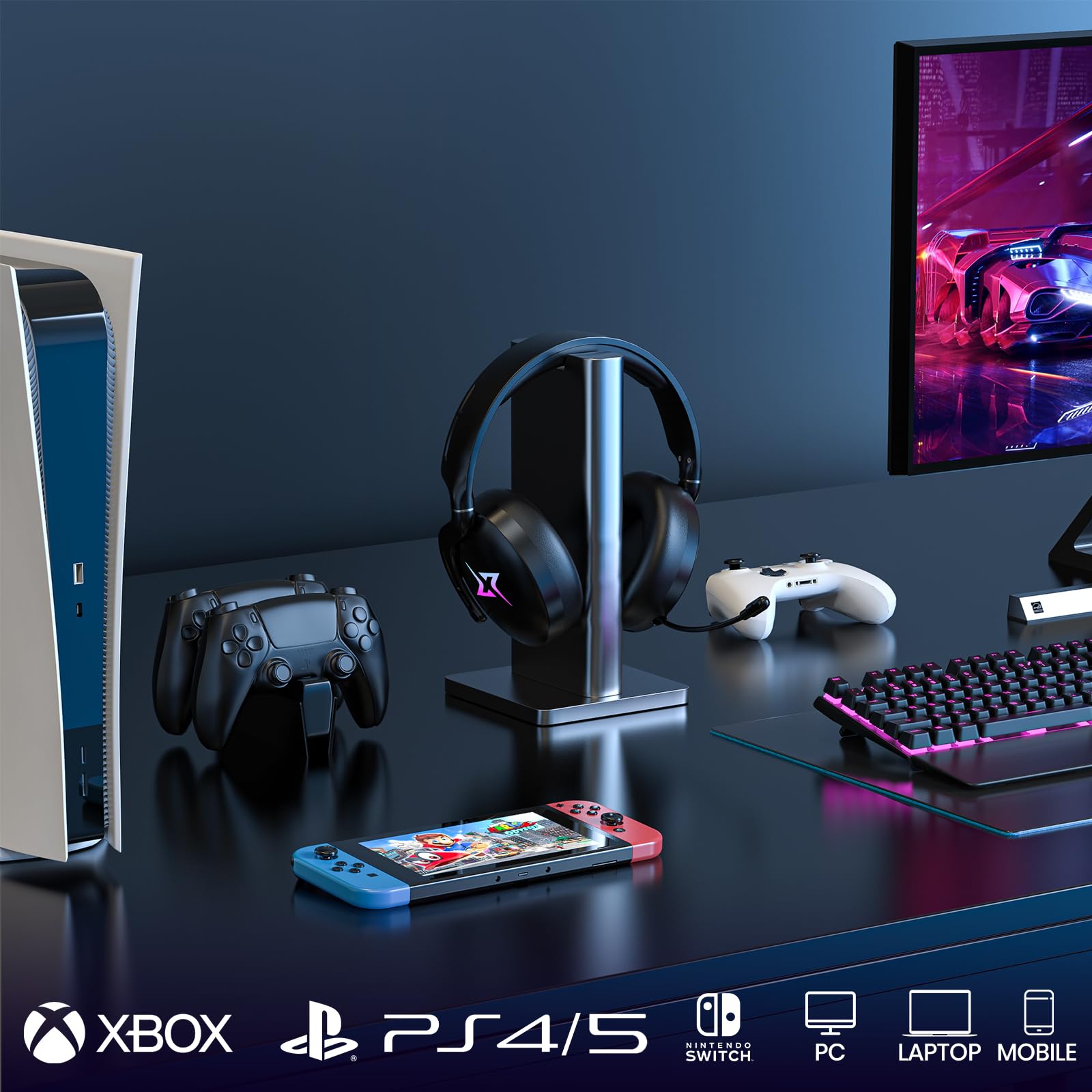 Targeal Gaming Headset With Microphone For Pc, Ps4, Ps5, Switch, Xbox One, Xbox Series X|S   3.5Mm Jack Gamer Headphone With Noi