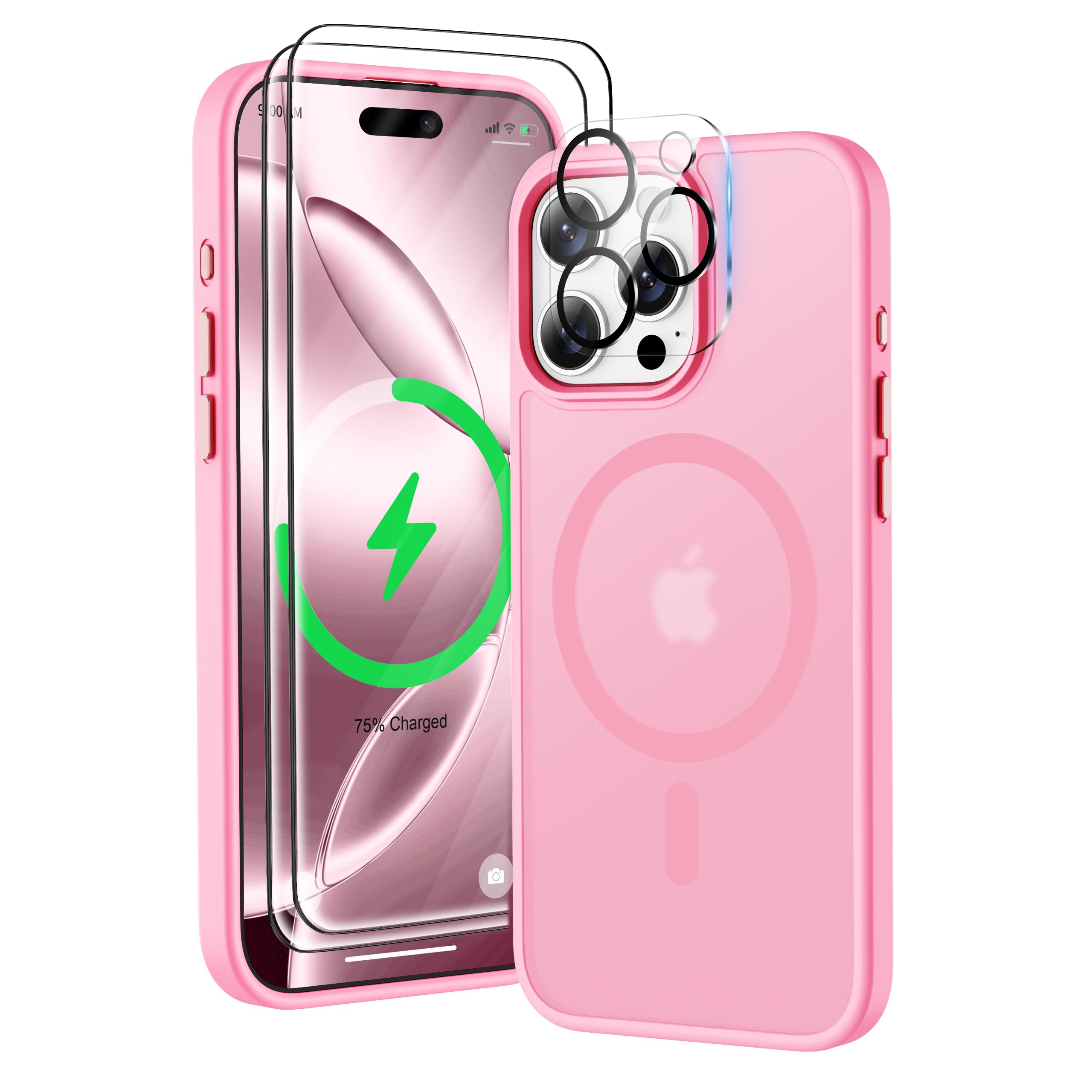 ORETECH Magnetic for iPhone 16 Pro Case, [Compatible with MagSafe][2 Pcs Screen Protectors + Camera Lens Protector][15 FT Drop P
