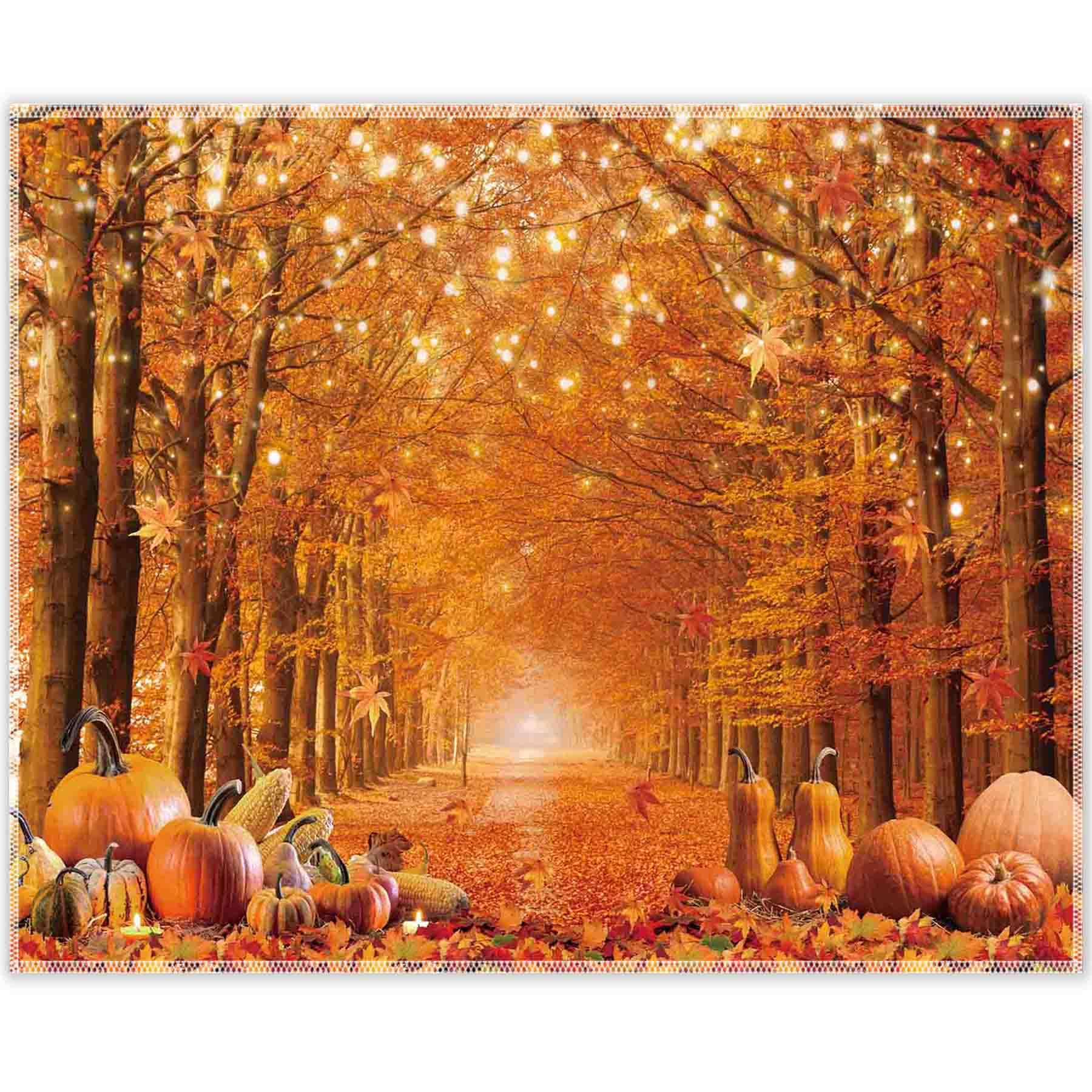 Swepuck 10X8Ft Fall Photography Backdrop Autumn Maple Leaves Pumpkin Friendsgiving Background Thanksgiving Party Supplies Farm H