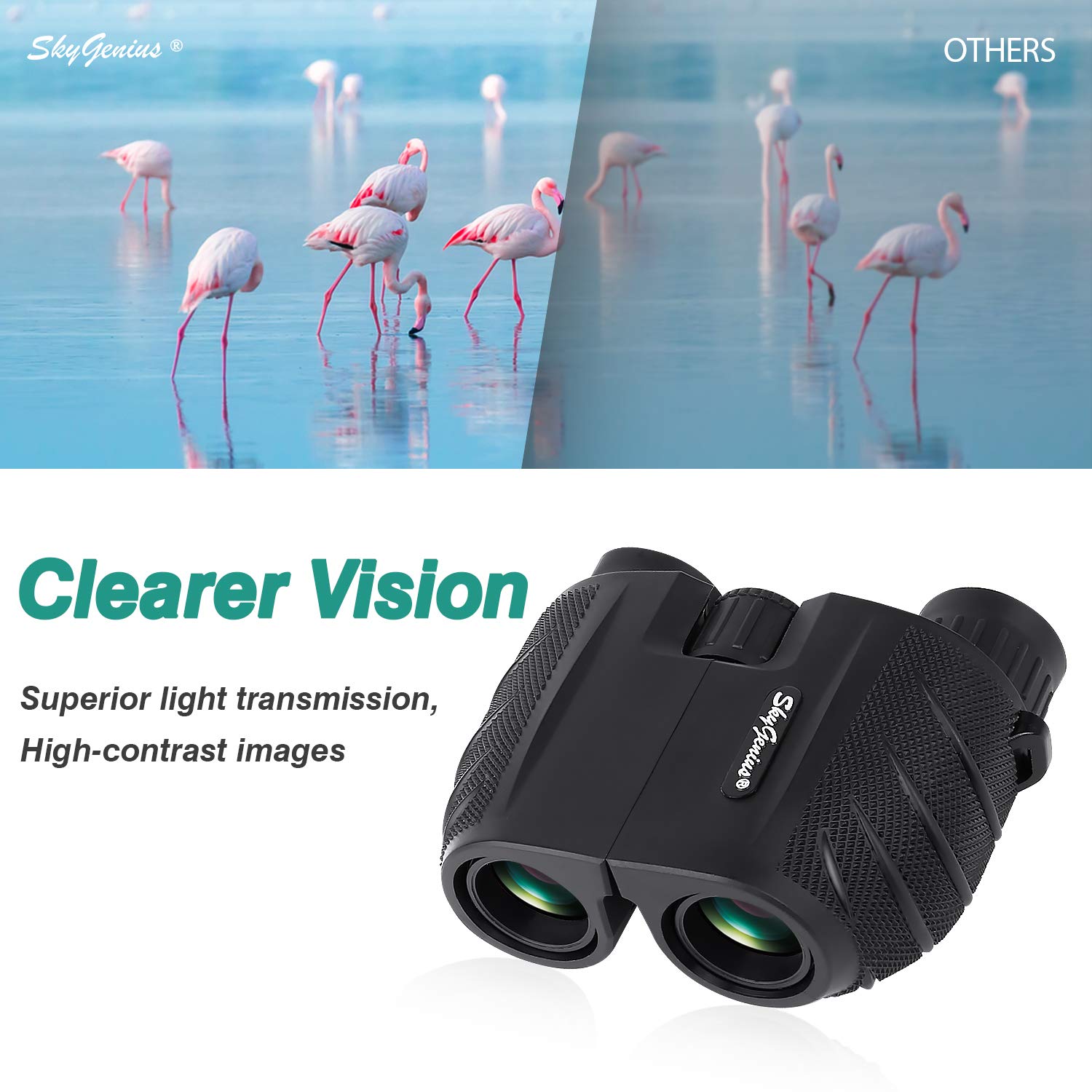 Skygenius 10X25 Compact Binoculars For Adults And Kids, Small Binoculars For Bird Watching, Pocket Binoculars For Theater And Co