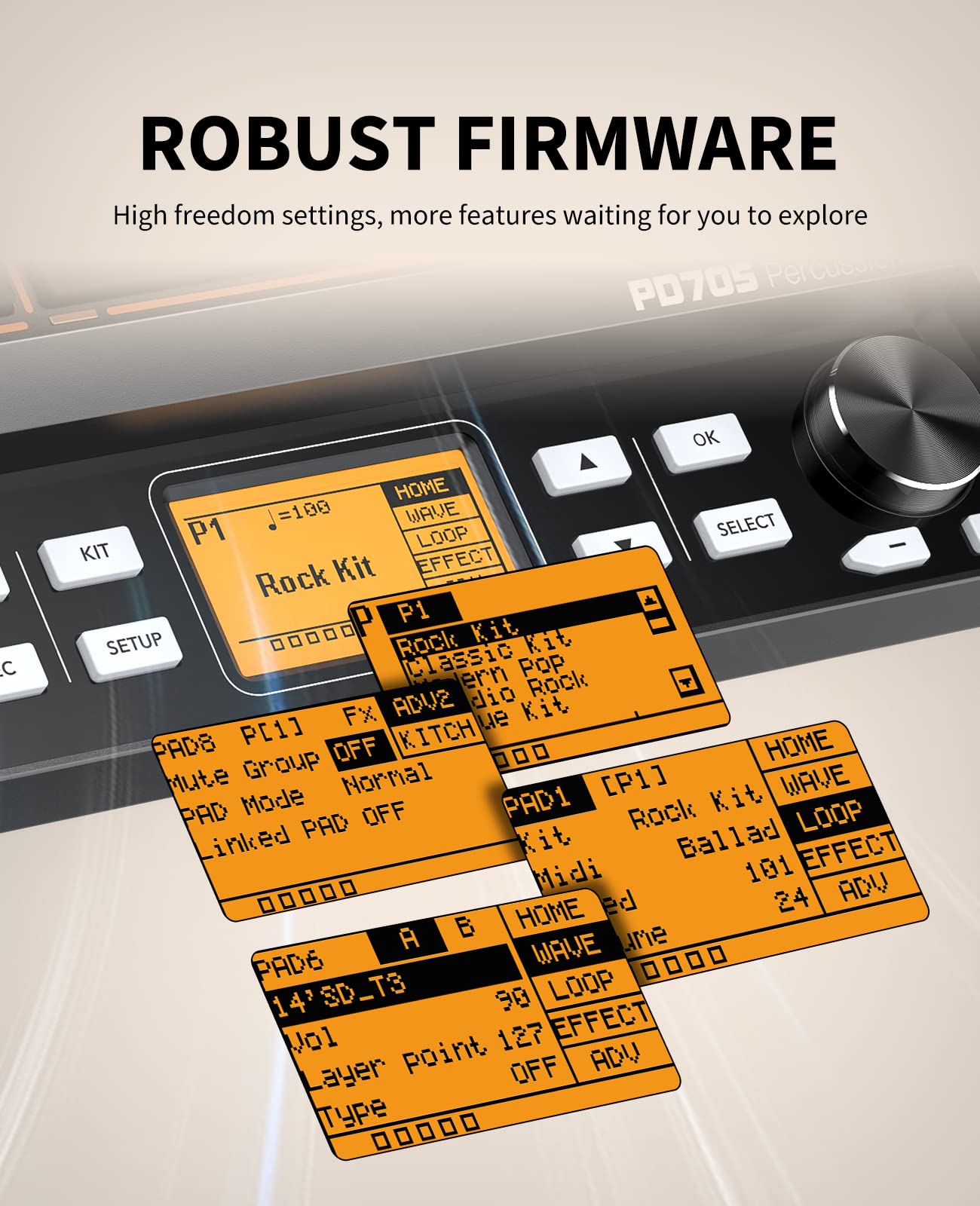 Drum Sample Pad, Lekato Electric Drum Set Pad With 9 Velocity Sensitive Drum Pad, Built In 30 Drum Kits, Percussion Pad Multipad